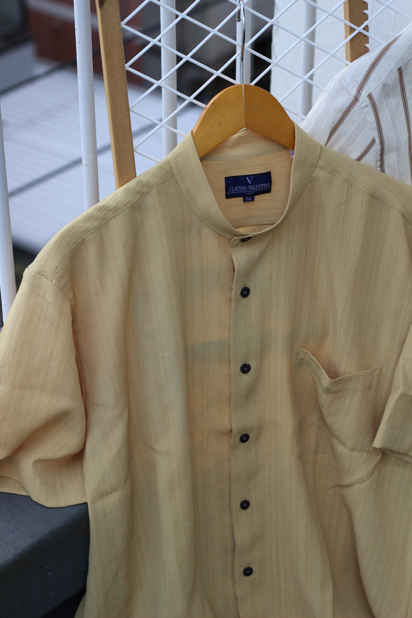Men's Short Sleeve Band Collar Shirt x4点