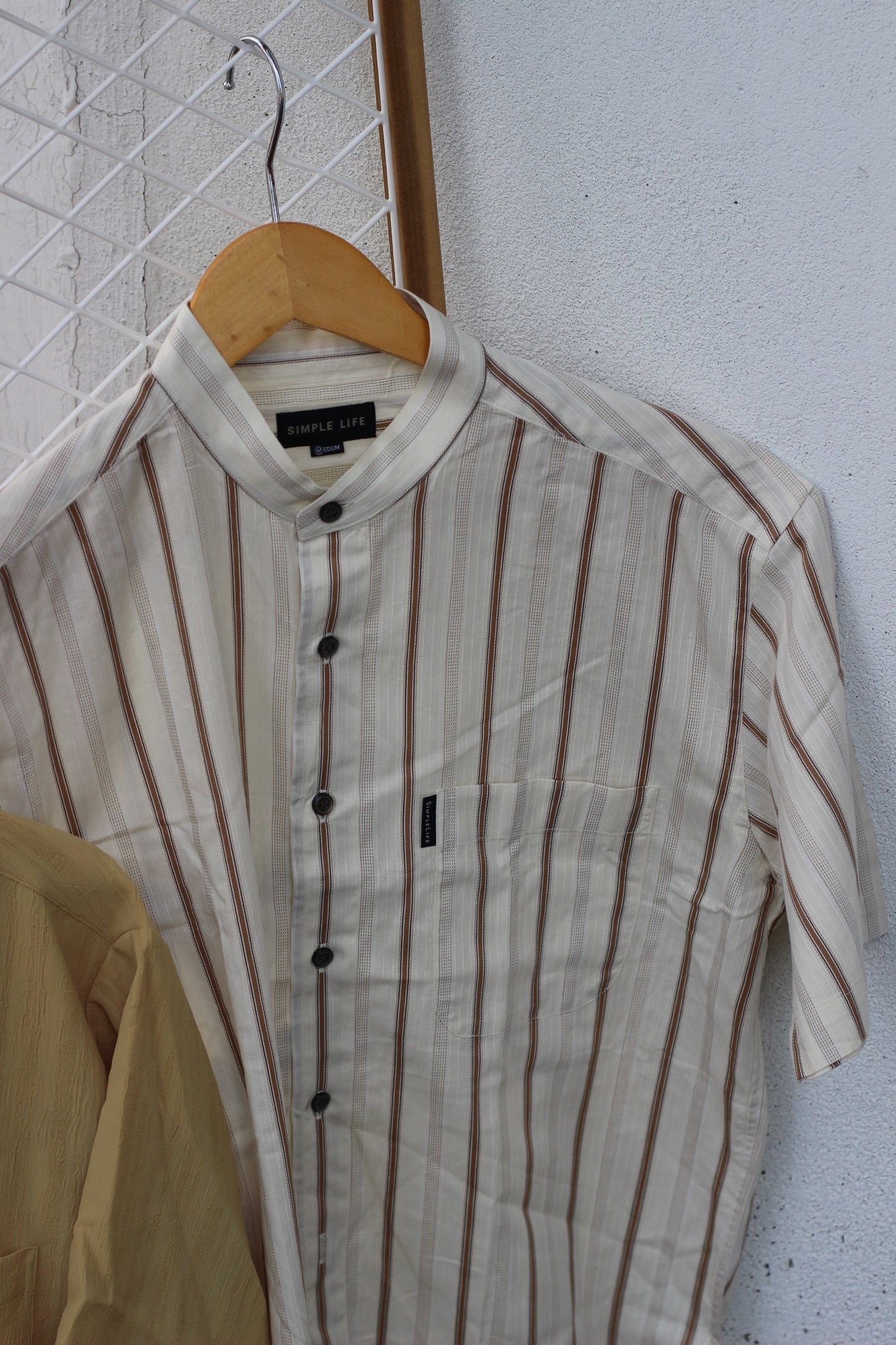 Men's Short Sleeve Band Collar Shirt x4点