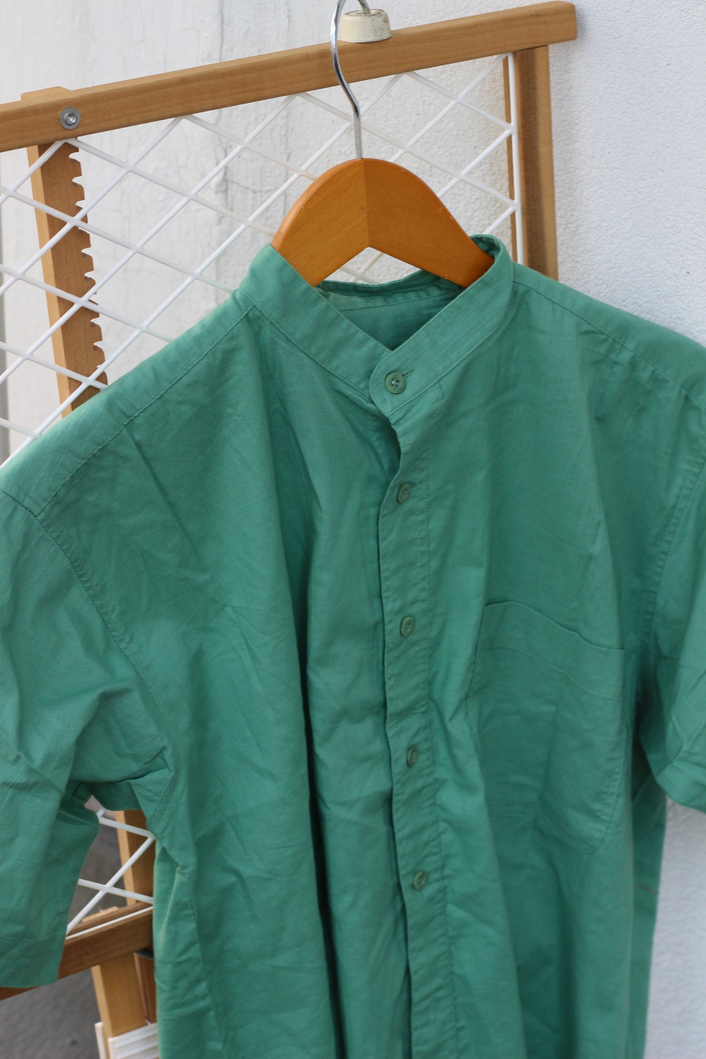 Men's Short Sleeve Band Collar Shirt x4点