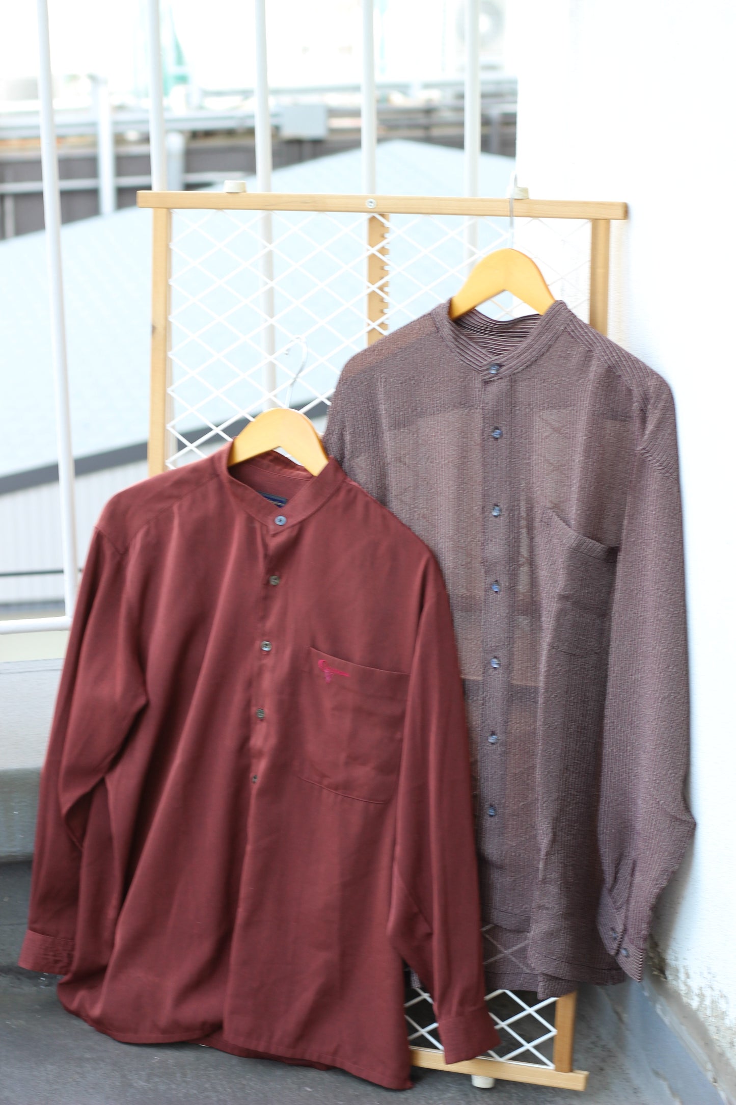 Men's Long Sleeve Band Collar Shirt x8点