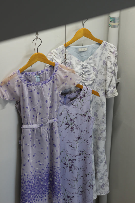 Vintage Lavender Flower One-Piece x3点