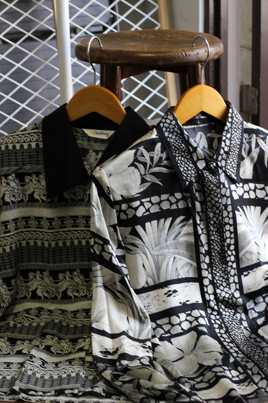 Vintage Black Designer Long Sleeve Blouse x4点