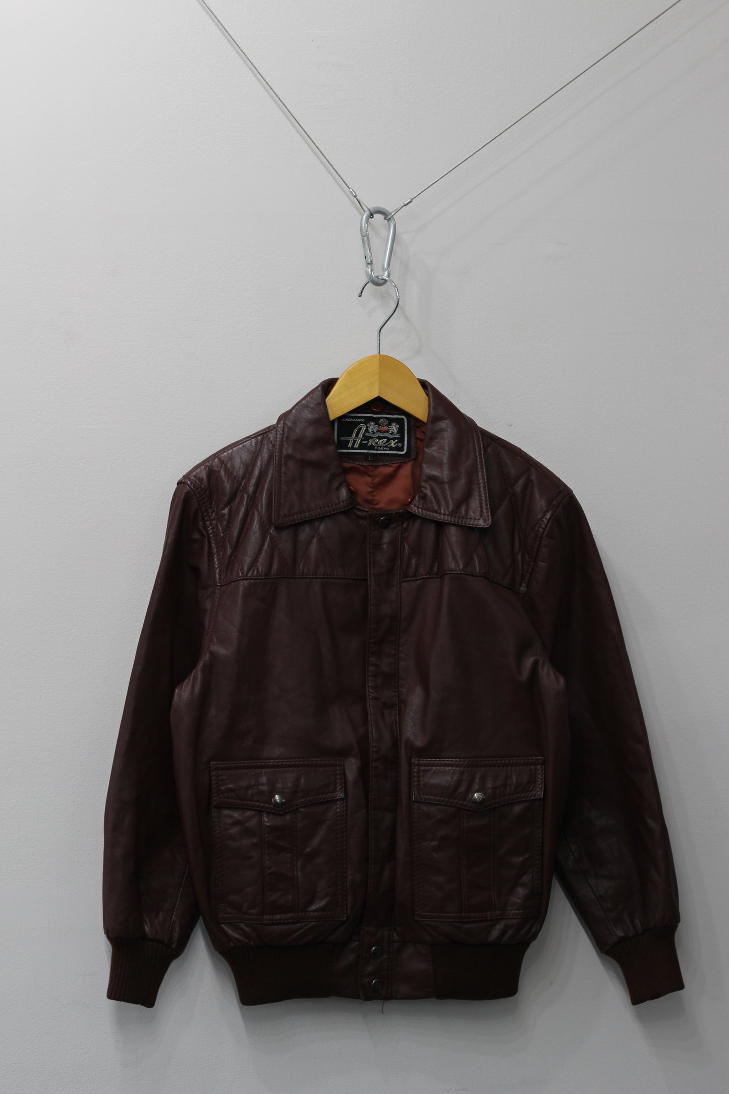 Men's Vintage Leather Zip-Up Short Jacket x3点