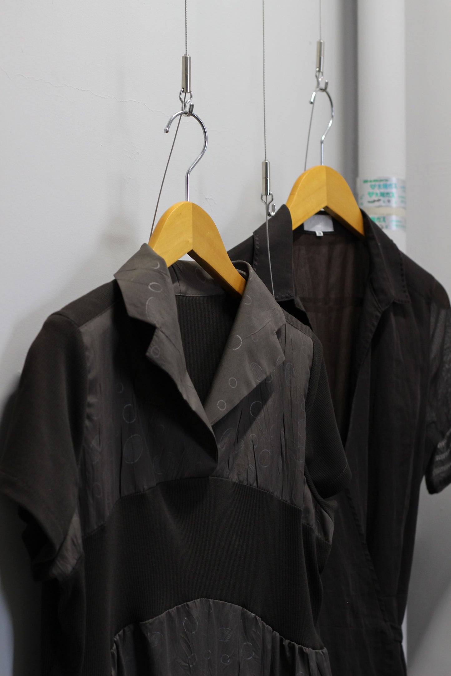 Vintage Khaki Brown Short Sleeve One-Piece x3点