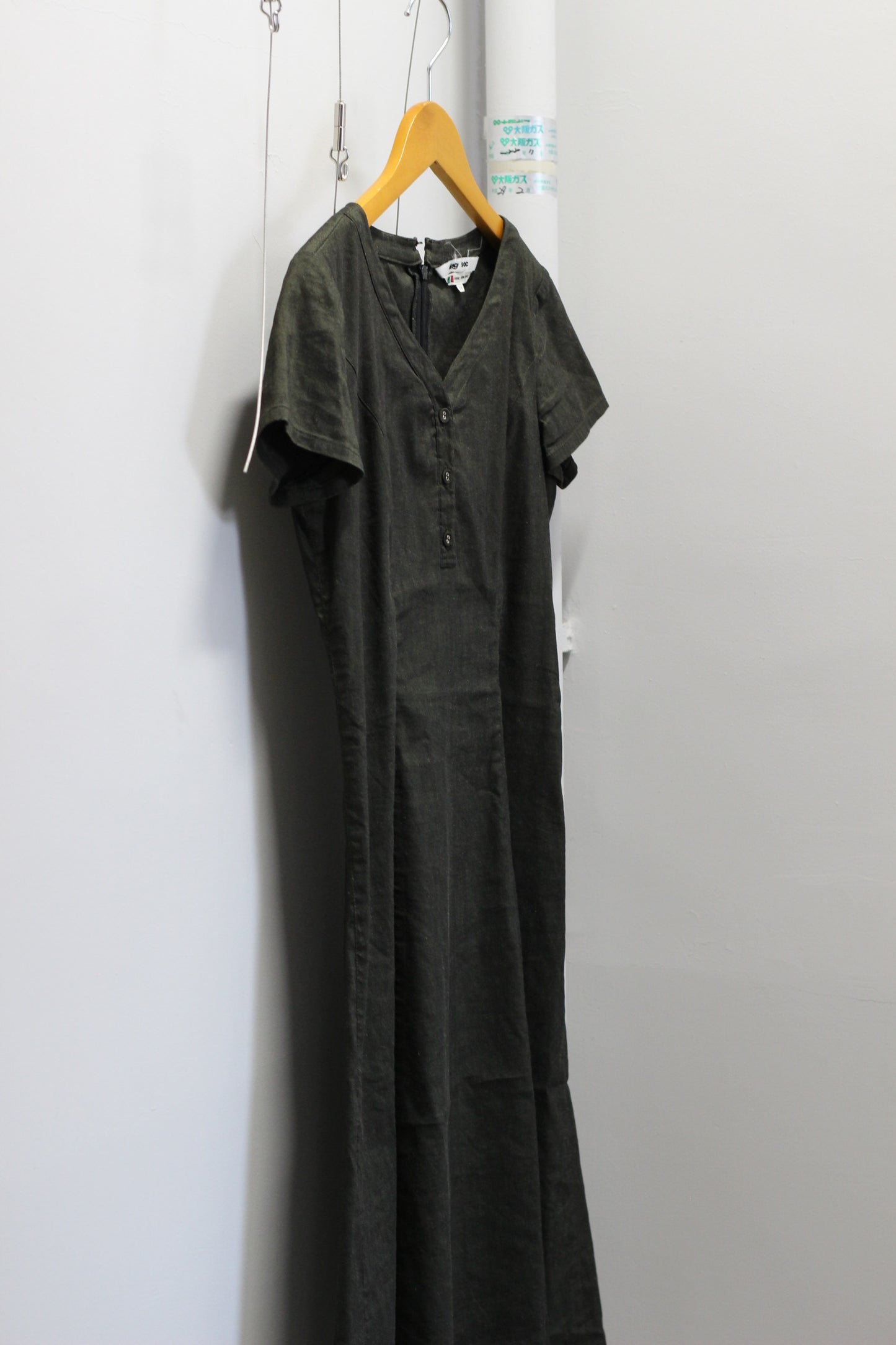 Vintage Khaki Brown Short Sleeve One-Piece x3点
