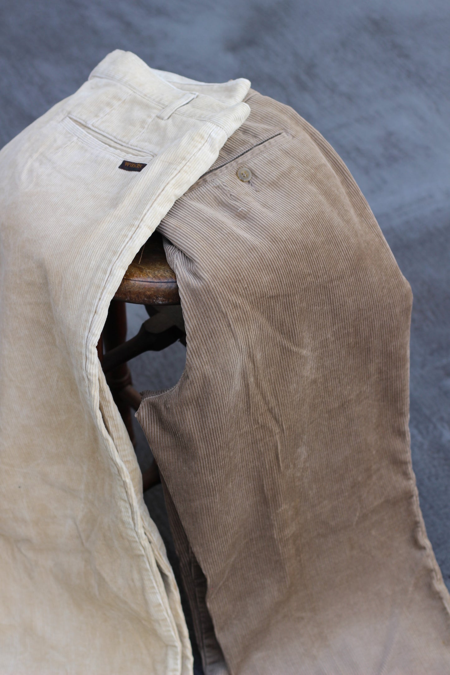 Men's Beige Wide Corduroy Bottoms x5点