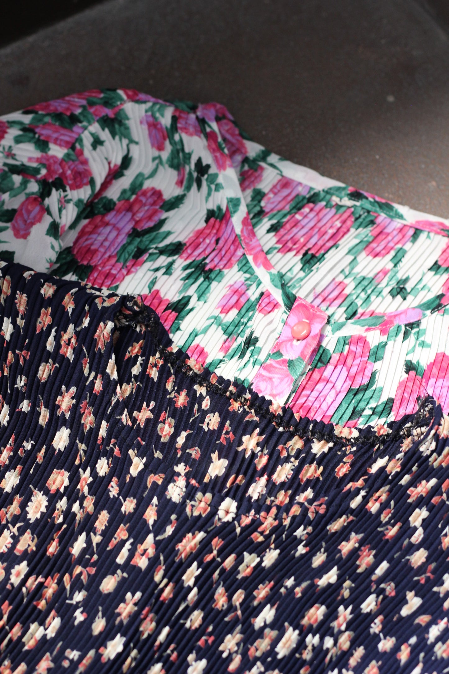 Vintage Flower Popcorn & Pleats Top x5点