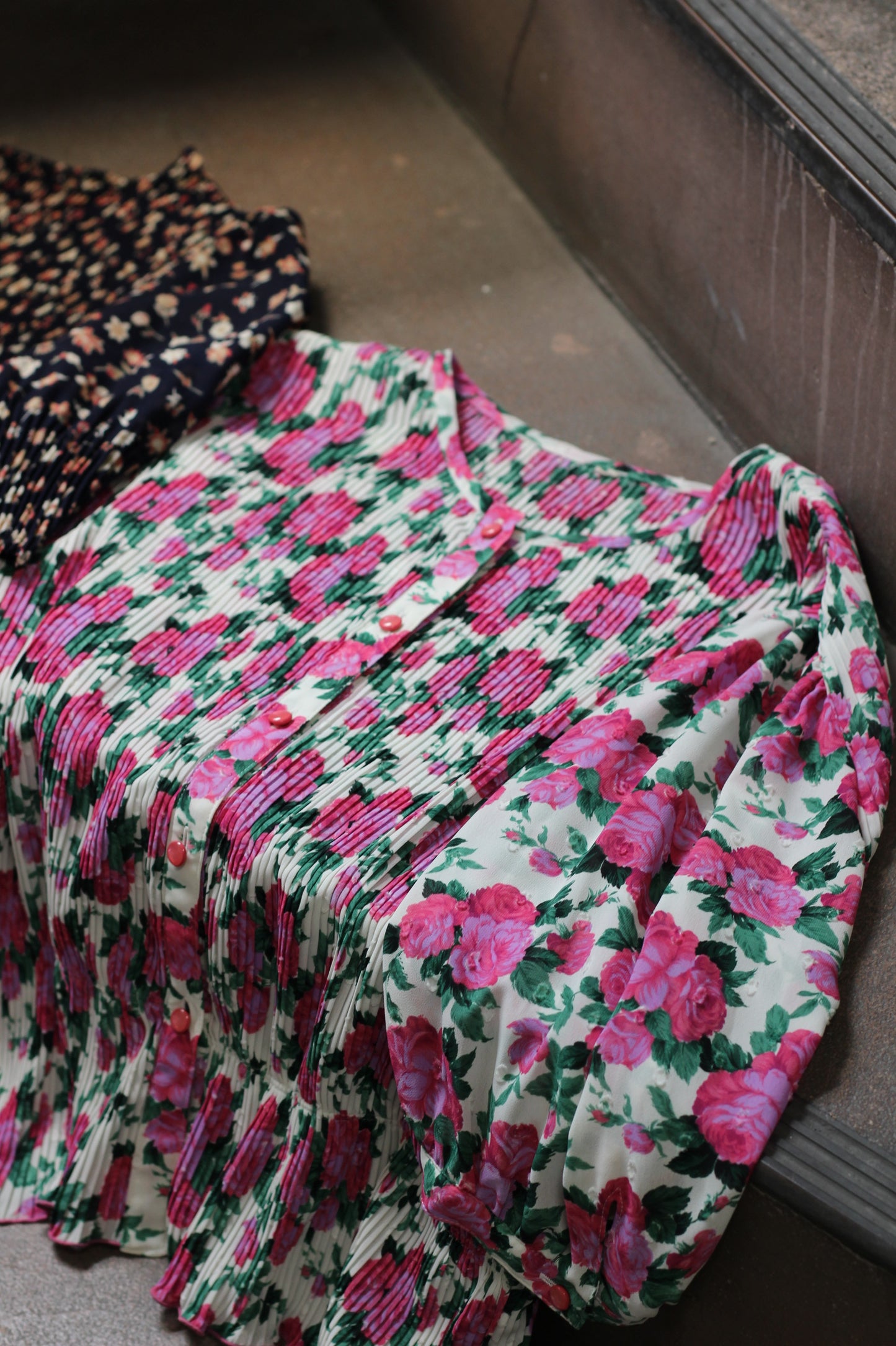 Vintage Flower Popcorn & Pleats Top x5点