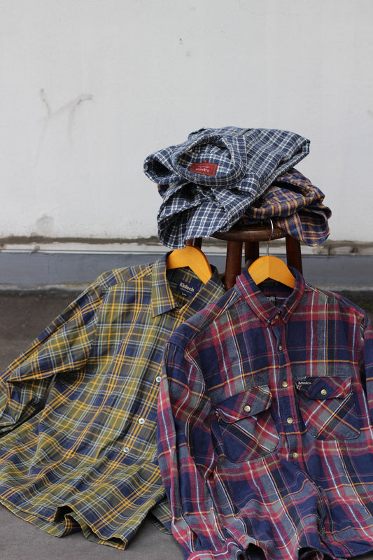 Men's Blue Check Flannel Shirt x6点