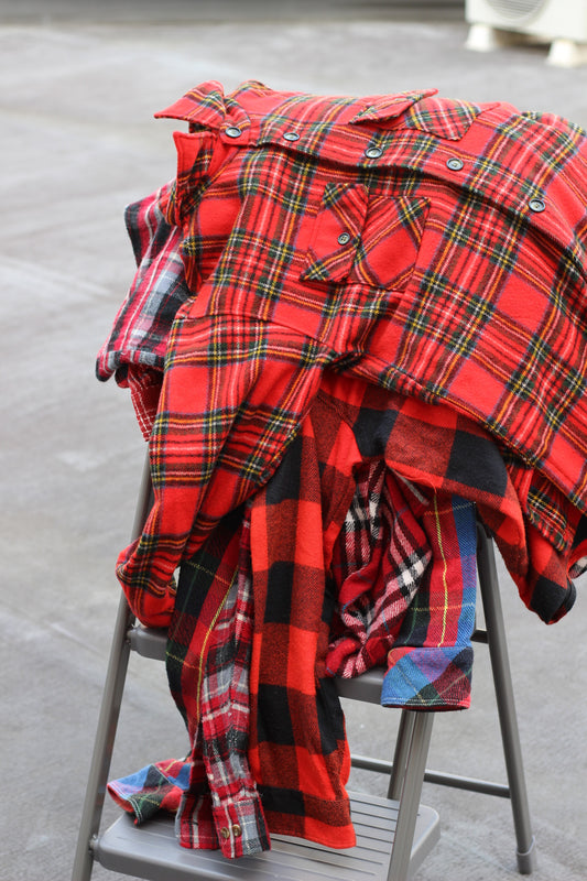 Men's Red Check Flannel Shirt x8点