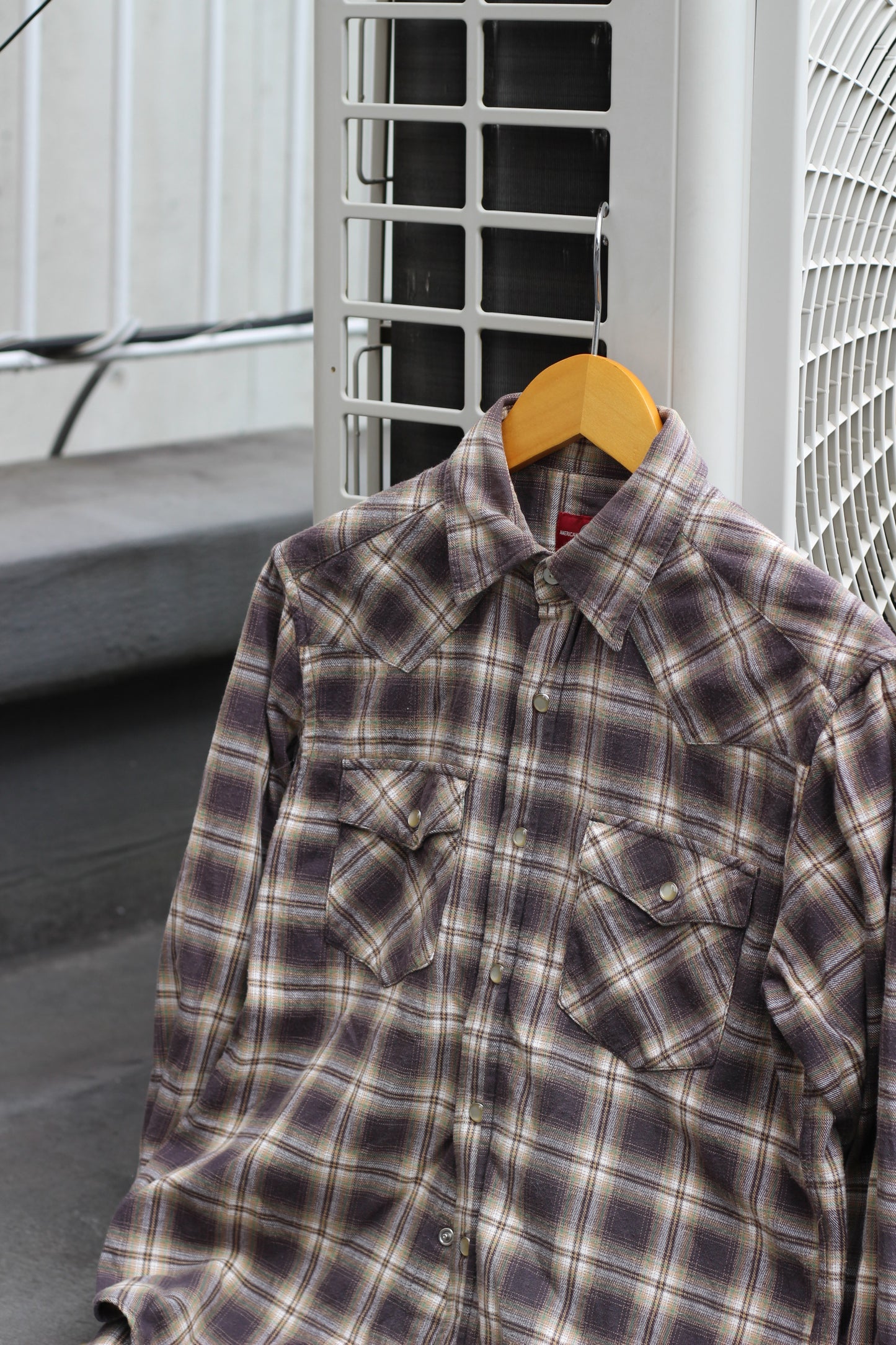 Men's Dark Ombre Check Flannel Shirt x5点