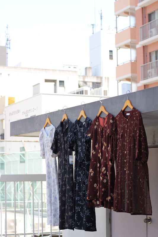 Vintage Floral Short Sleeve One-Piece x5点