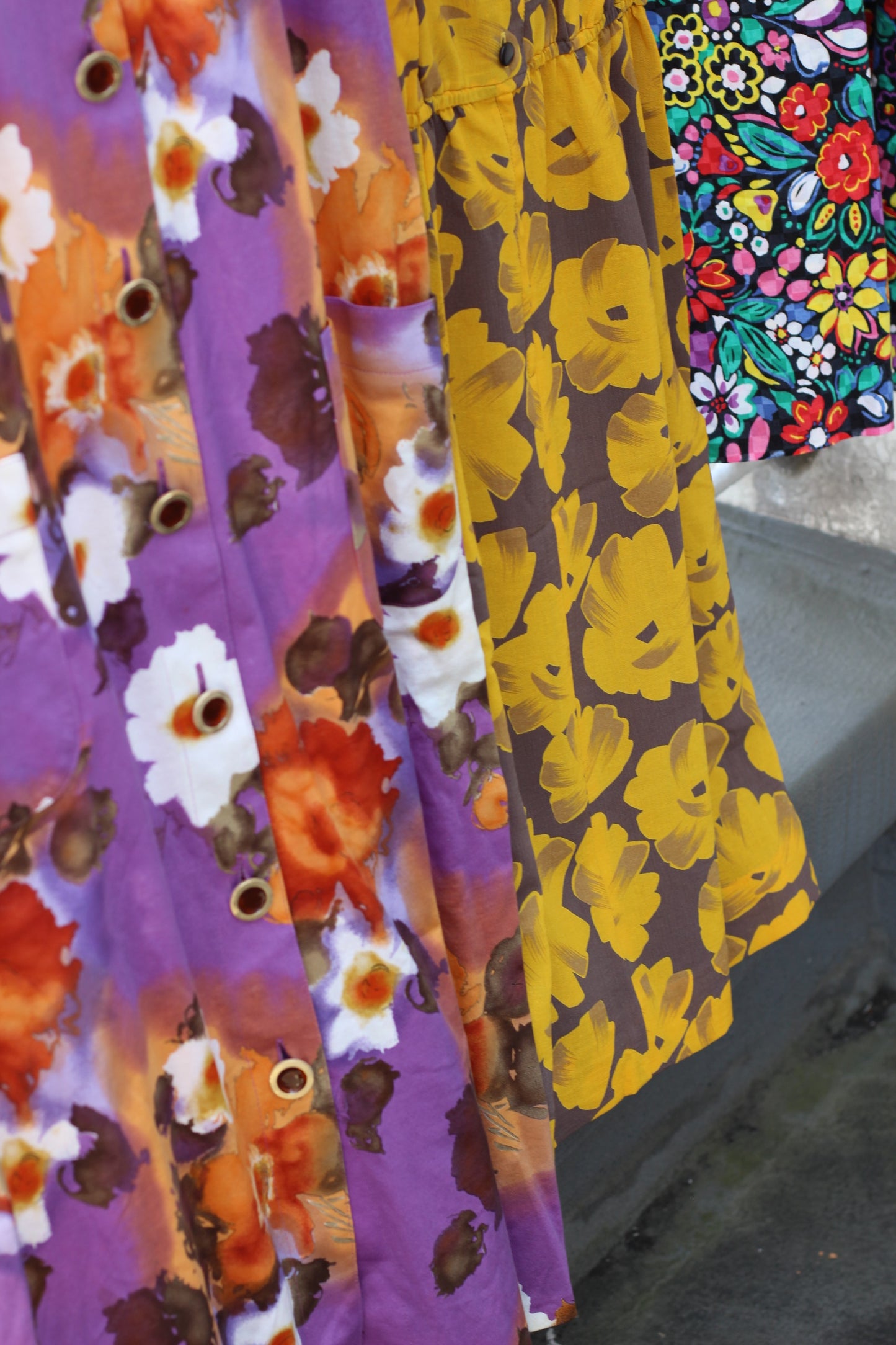 Vintage Design Flower Short Sleeve One-Piece x7点