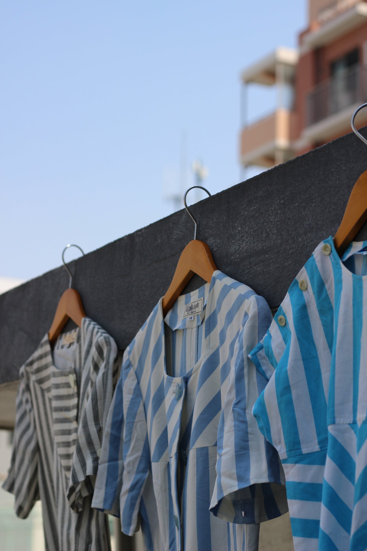 Vintage Stripe Short Sleeve One-Piece x6点