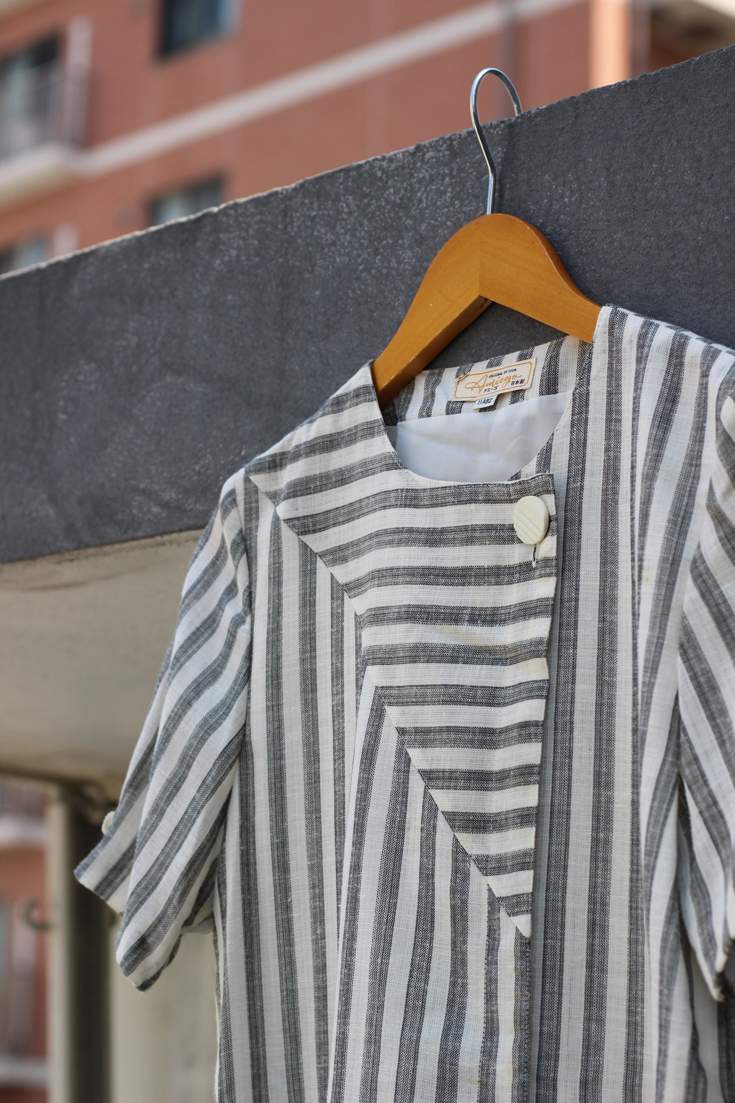 Vintage Stripe Short Sleeve One-Piece x6点