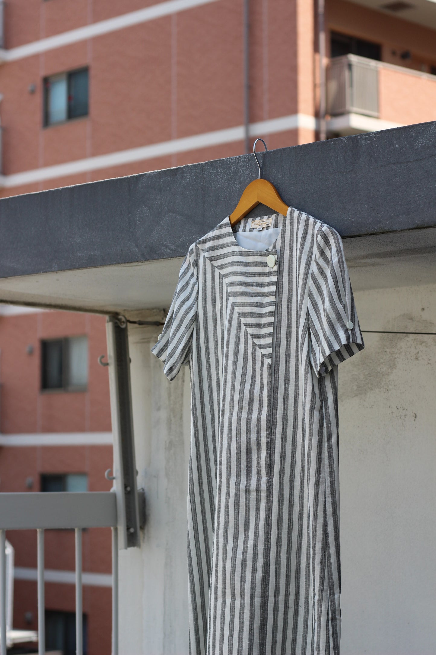 Vintage Stripe Short Sleeve One-Piece x6点