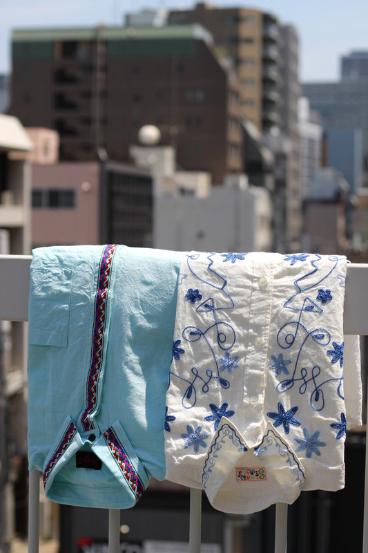 Men's Long Sleeve Embroidery Design Shirt x2点