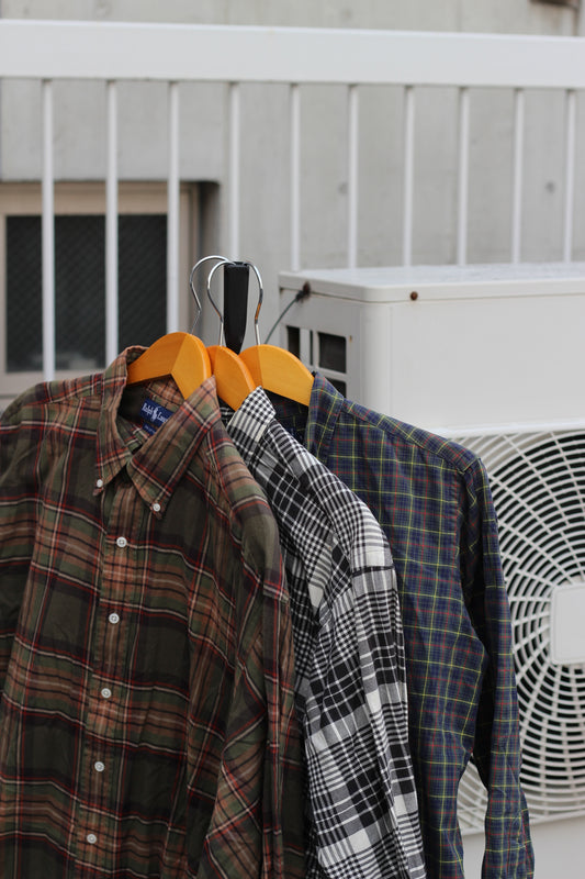 90-00's Polo Ralph Lauren Check Long Sleeve Shirt set x3点