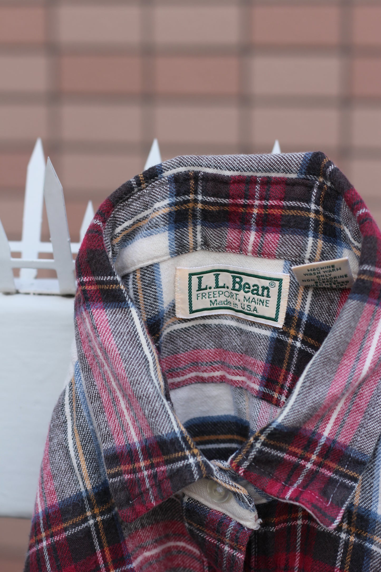 80-90's Made In USA L.L.Bean Stripe & Check Long Sleeve Shirt set x2点