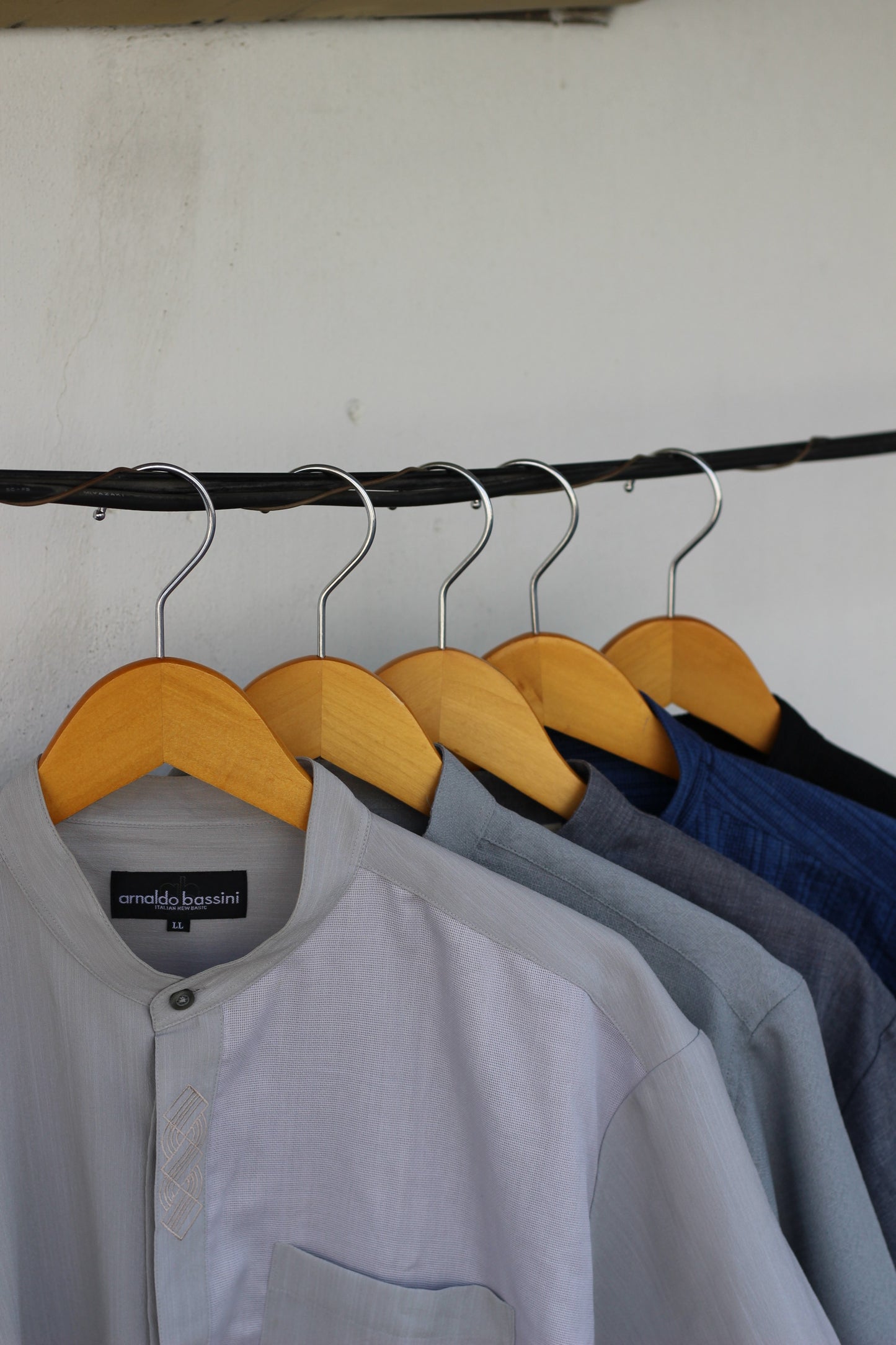 Men's Band Collar Short Sleeve Shirt x5点