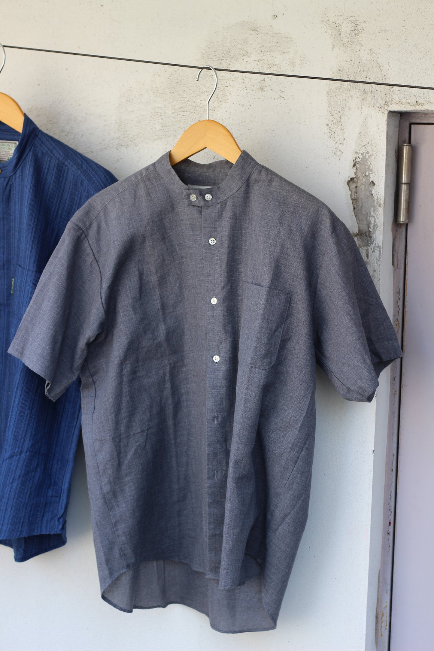 Men's Band Collar Short Sleeve Shirt x5点
