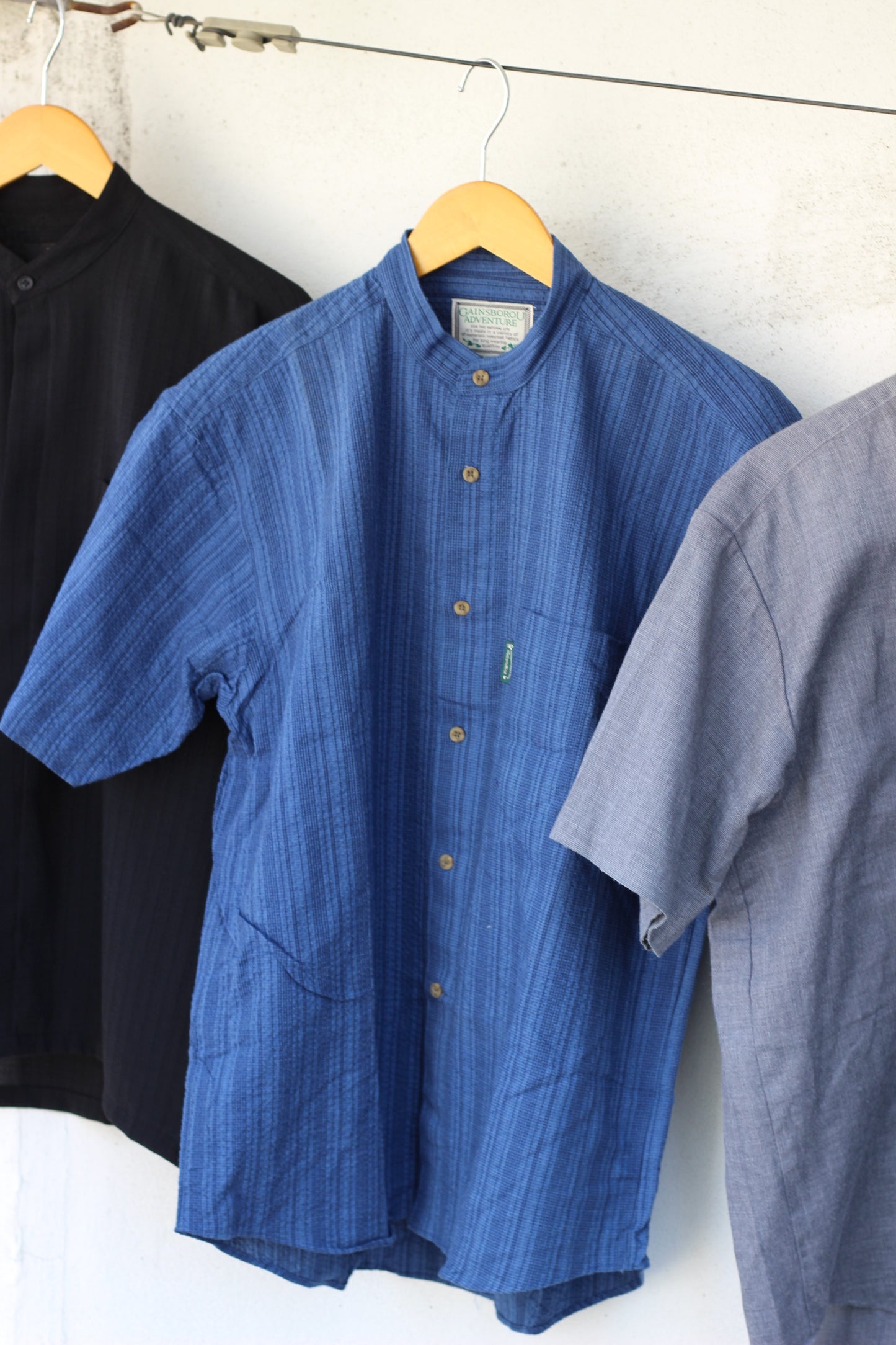 Men's Band Collar Short Sleeve Shirt x5点