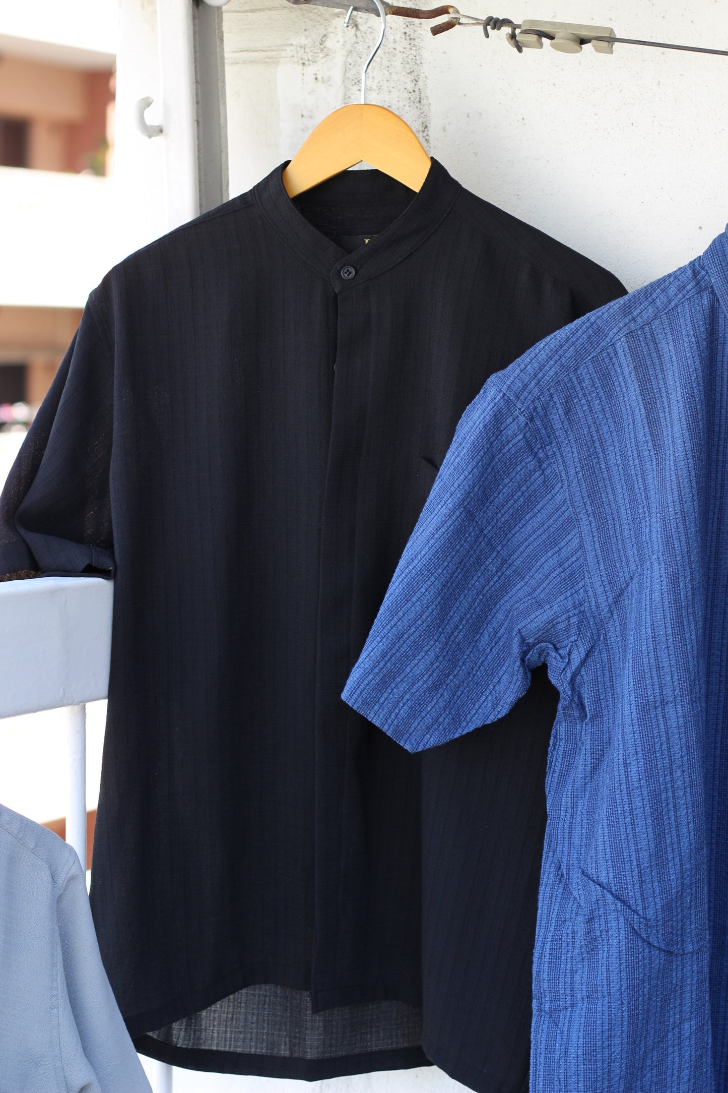 Men's Band Collar Short Sleeve Shirt x5点