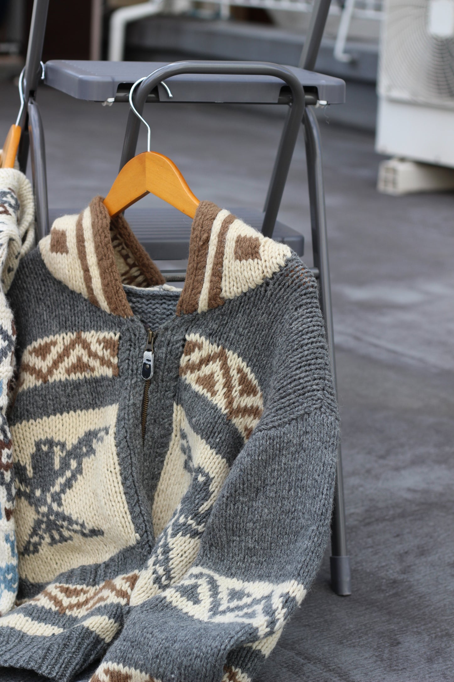 Cowichan Design Knit Hoodie Jacket x2点