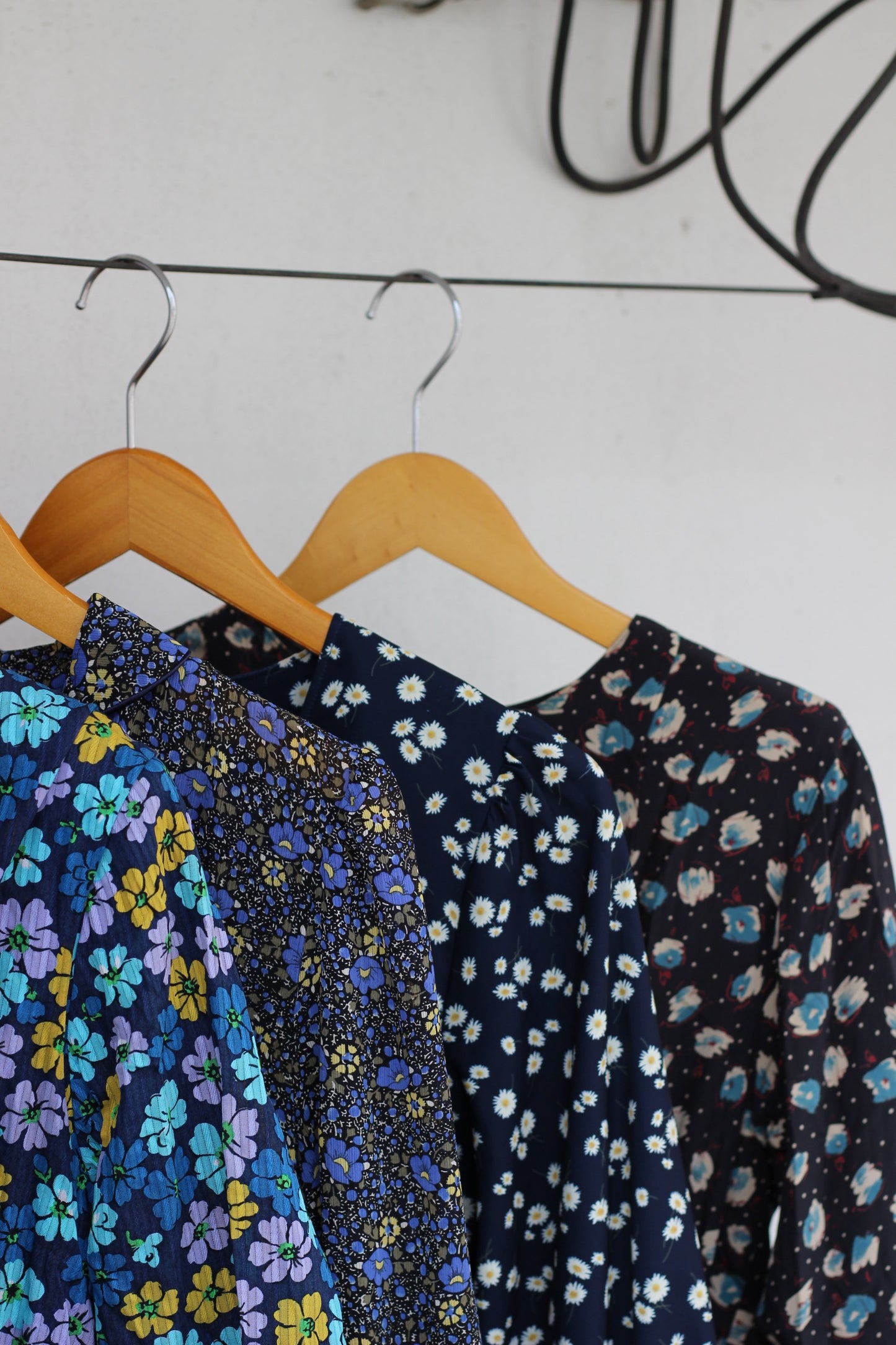 Vintage Flower Long Sleeve One-Piece x7点