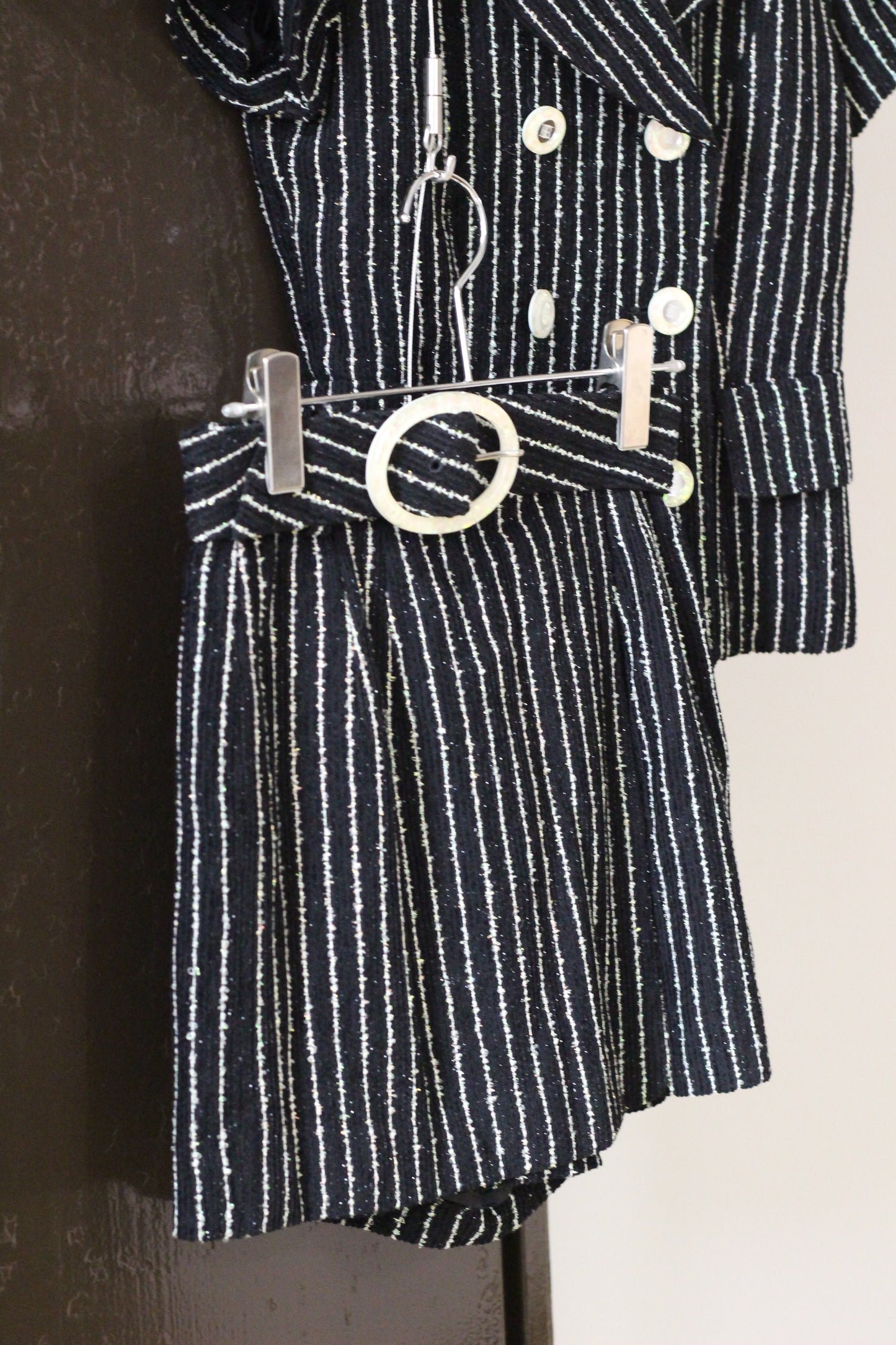 Vintage Black Design Short Sleeve Set up x2点