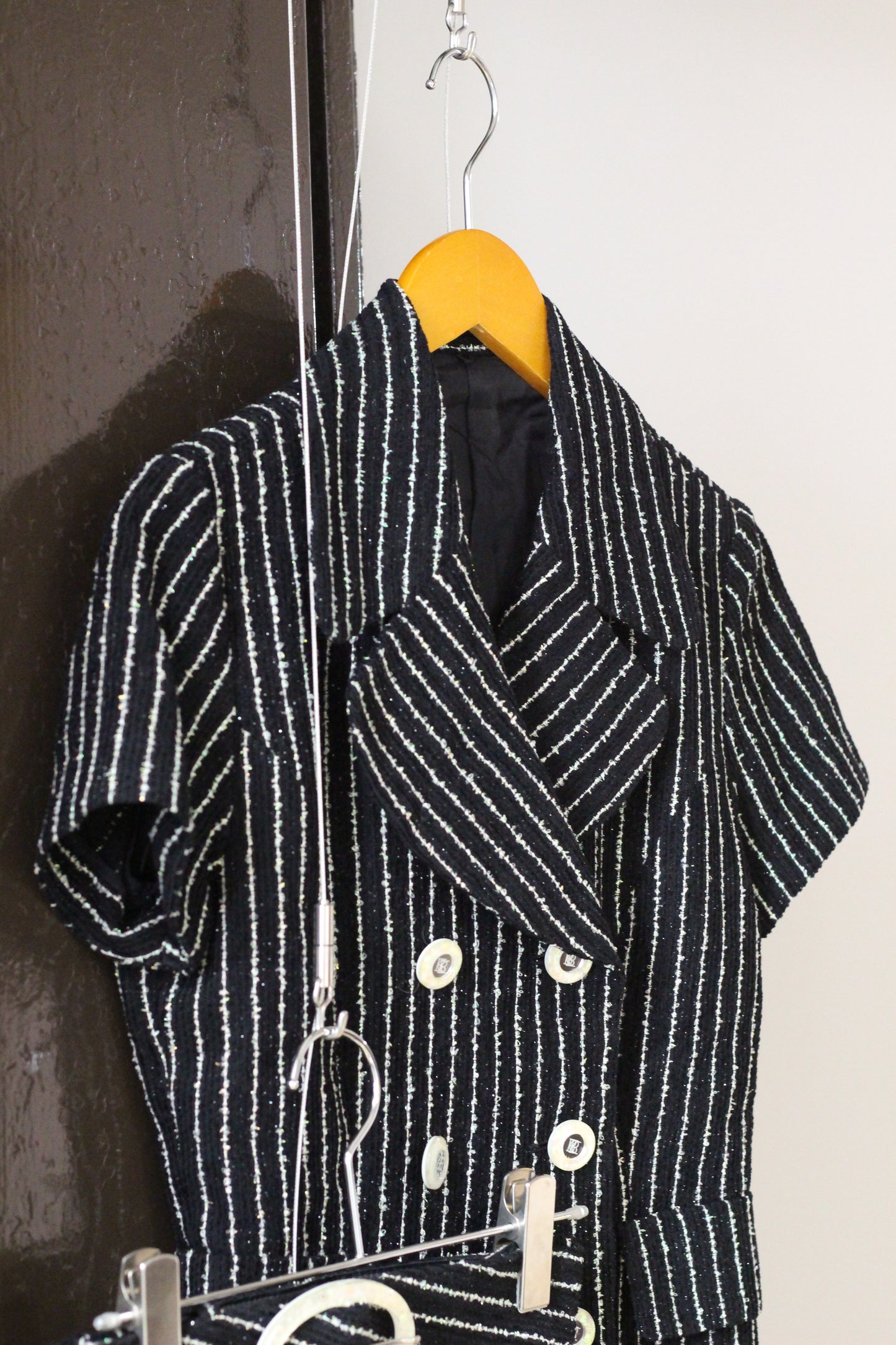 Vintage Black Design Short Sleeve Set up x2点