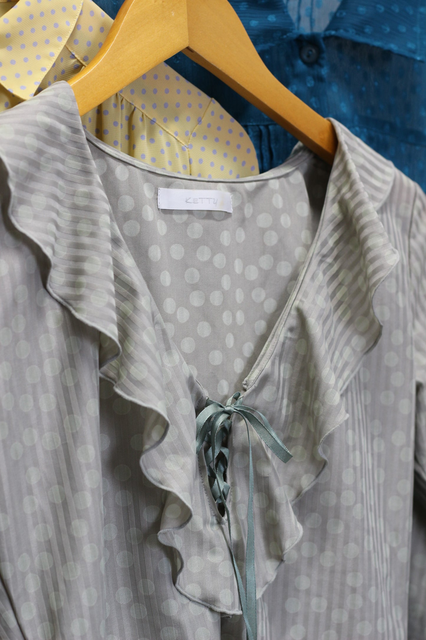 Vintage Dot Long Sleeve Blouse x4点