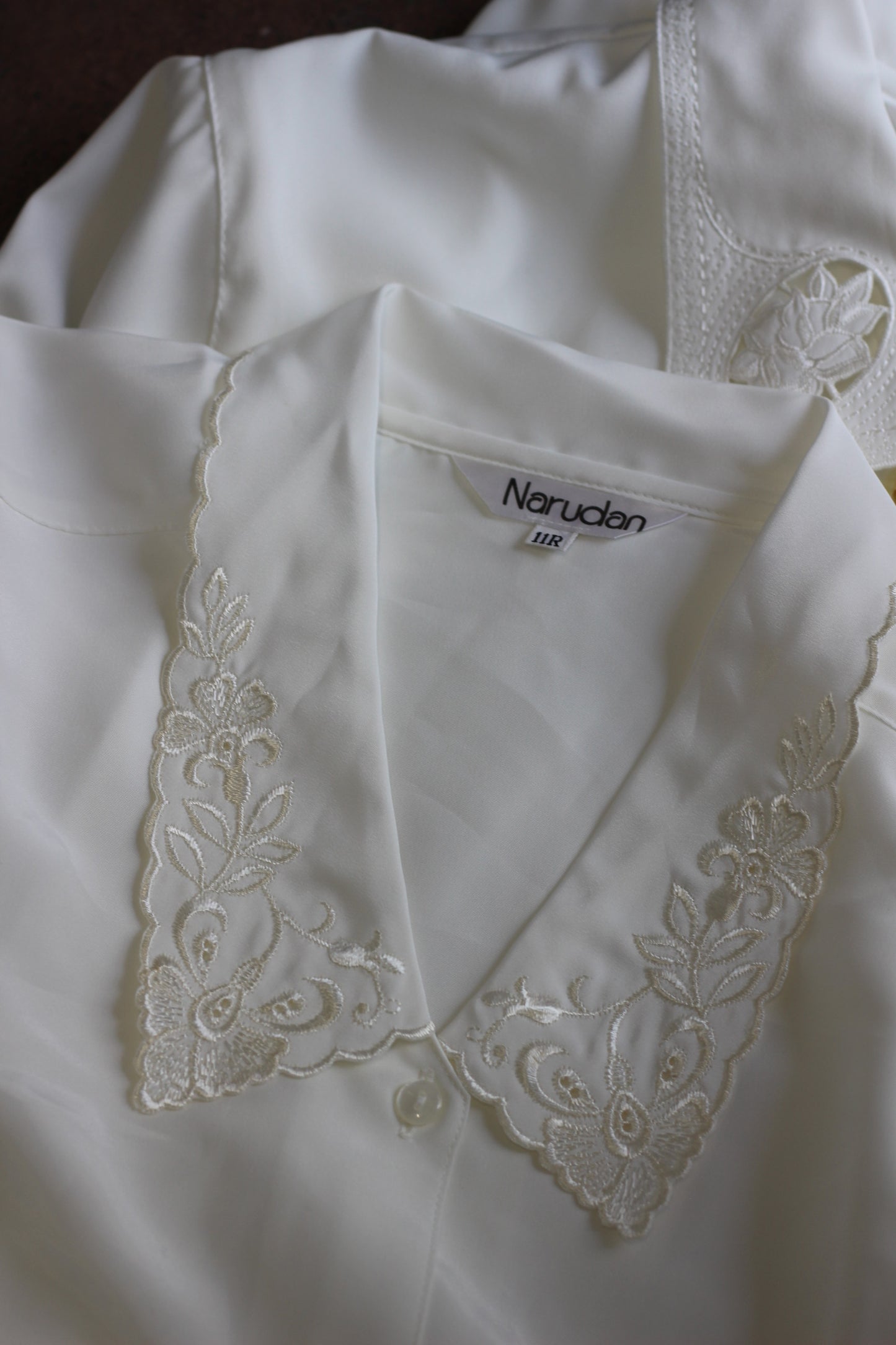 Vintage White Embroidery Long Sleeve Blouse x9点