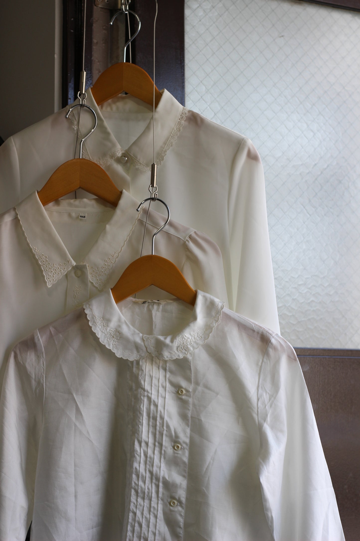 Vintage White Embroidery Long Sleeve Blouse x9点