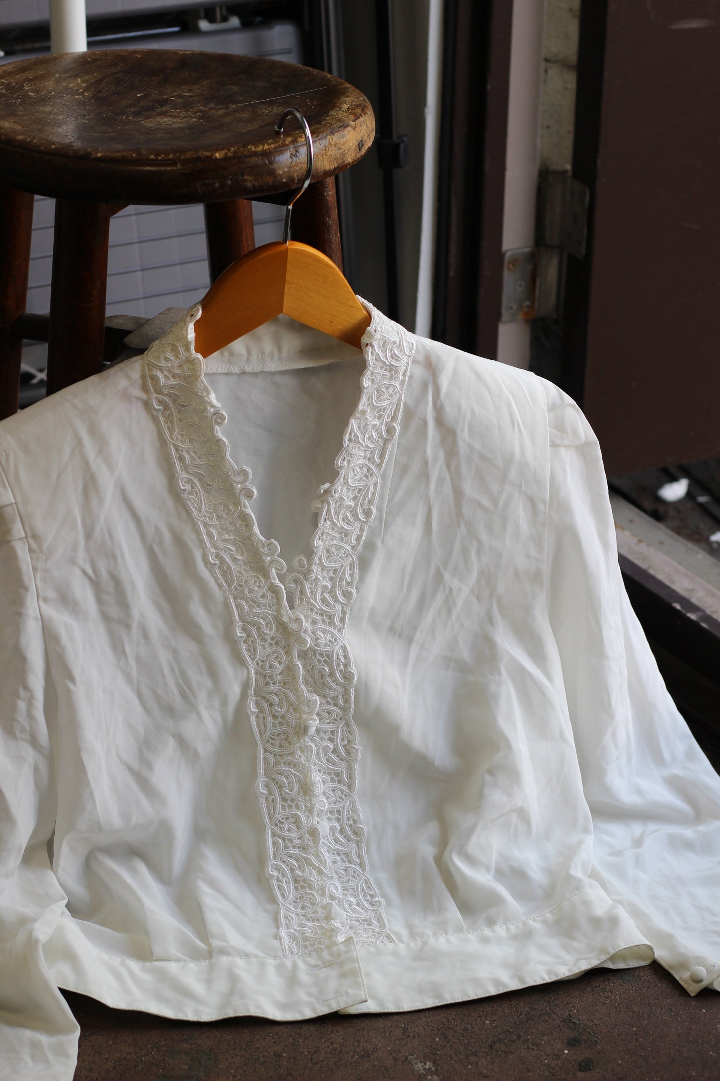 Vintage White Embroidery Long Sleeve Blouse x9点