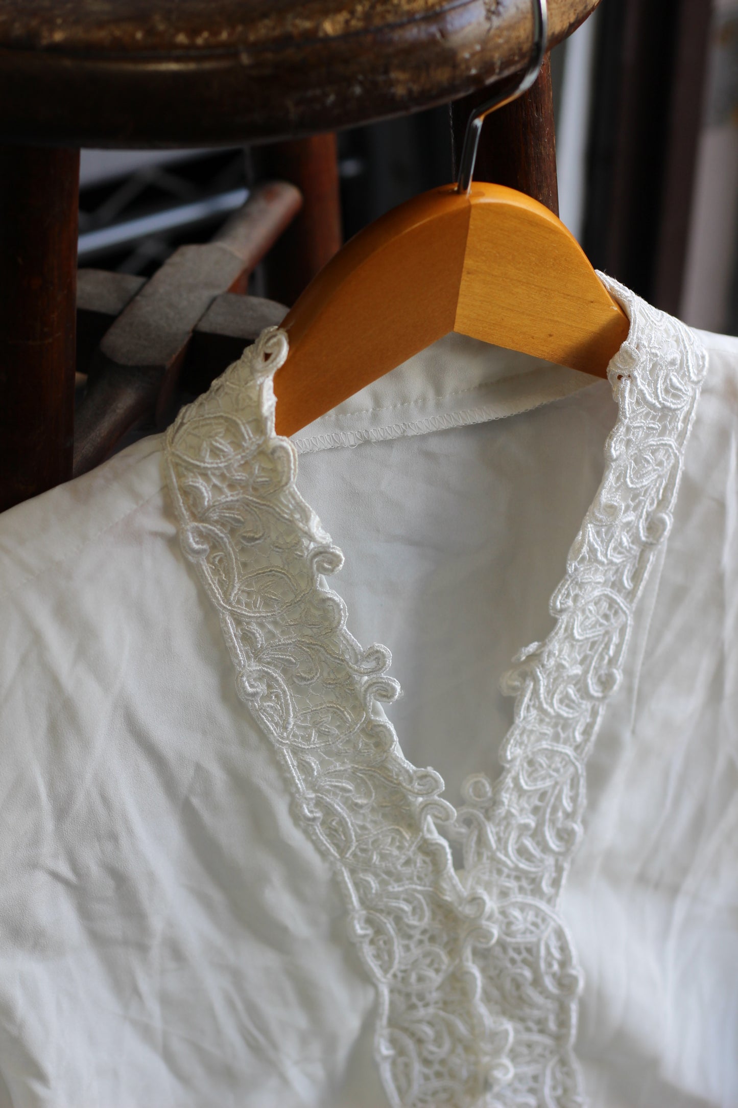 Vintage White Embroidery Long Sleeve Blouse x9点