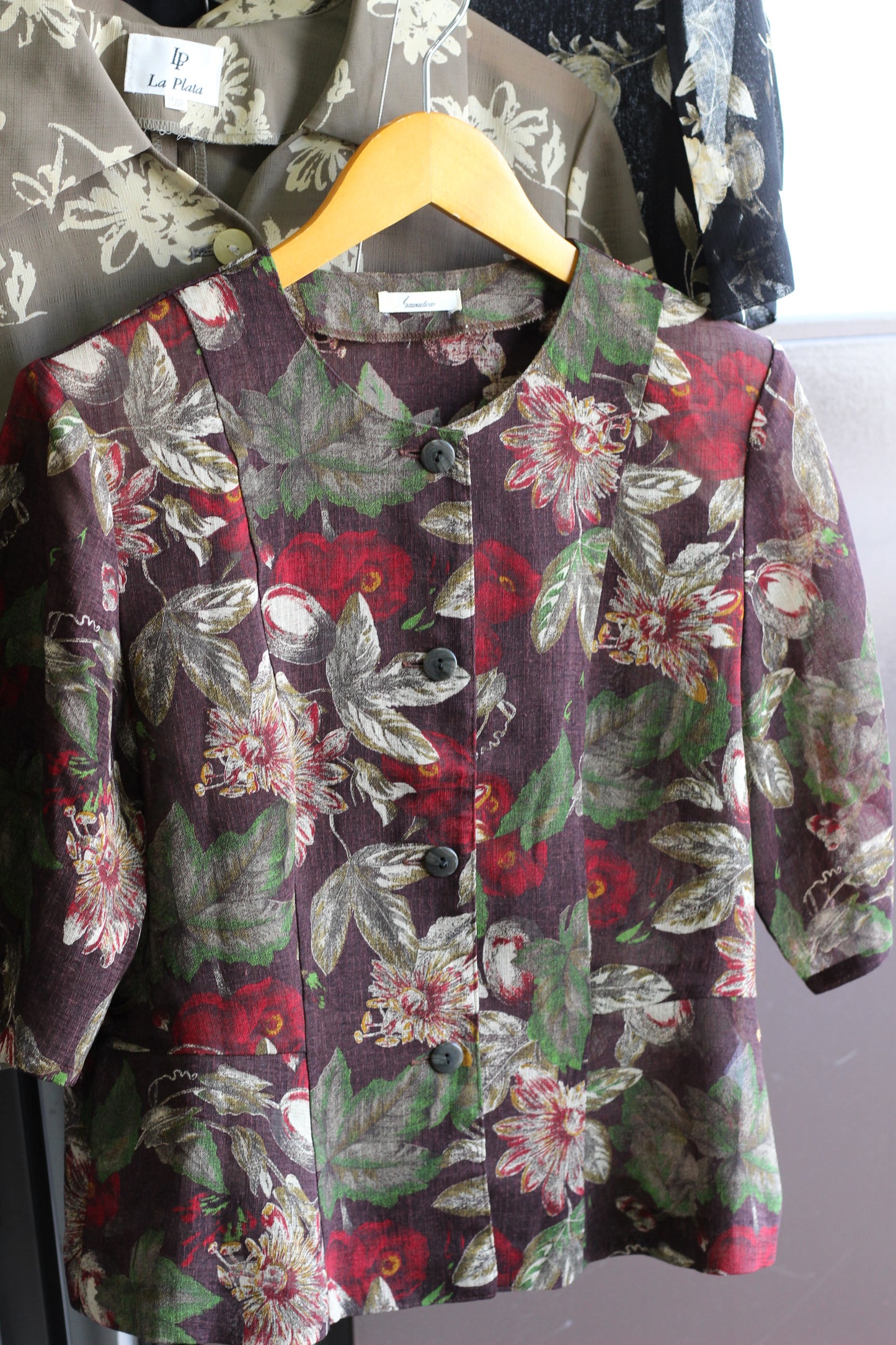 Vintage Flower Short Sleeve Blouse x6点