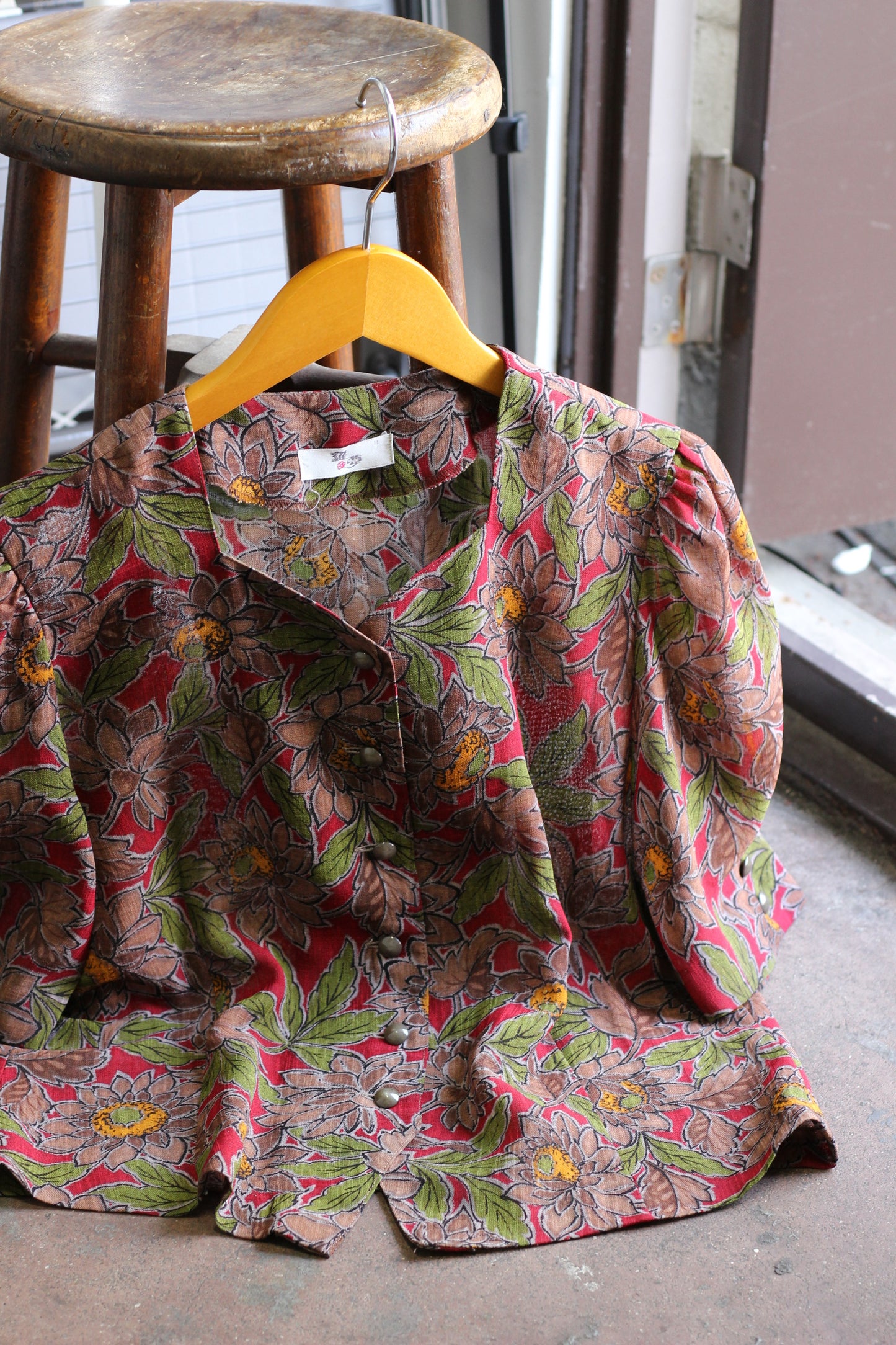 Vintage Flower Short Sleeve Blouse x6点