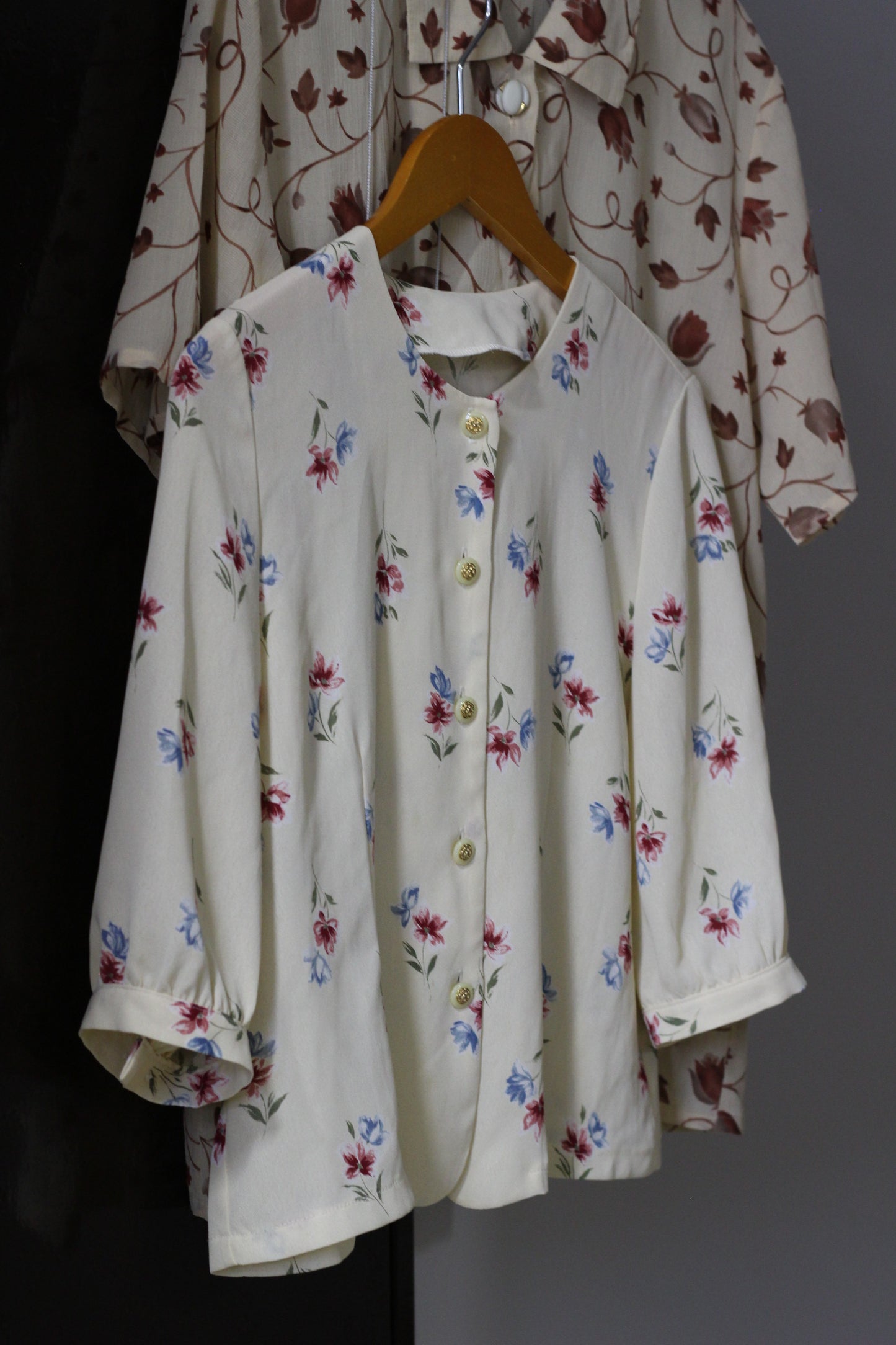 Vintage Flower Short Sleeve Blouse x7点