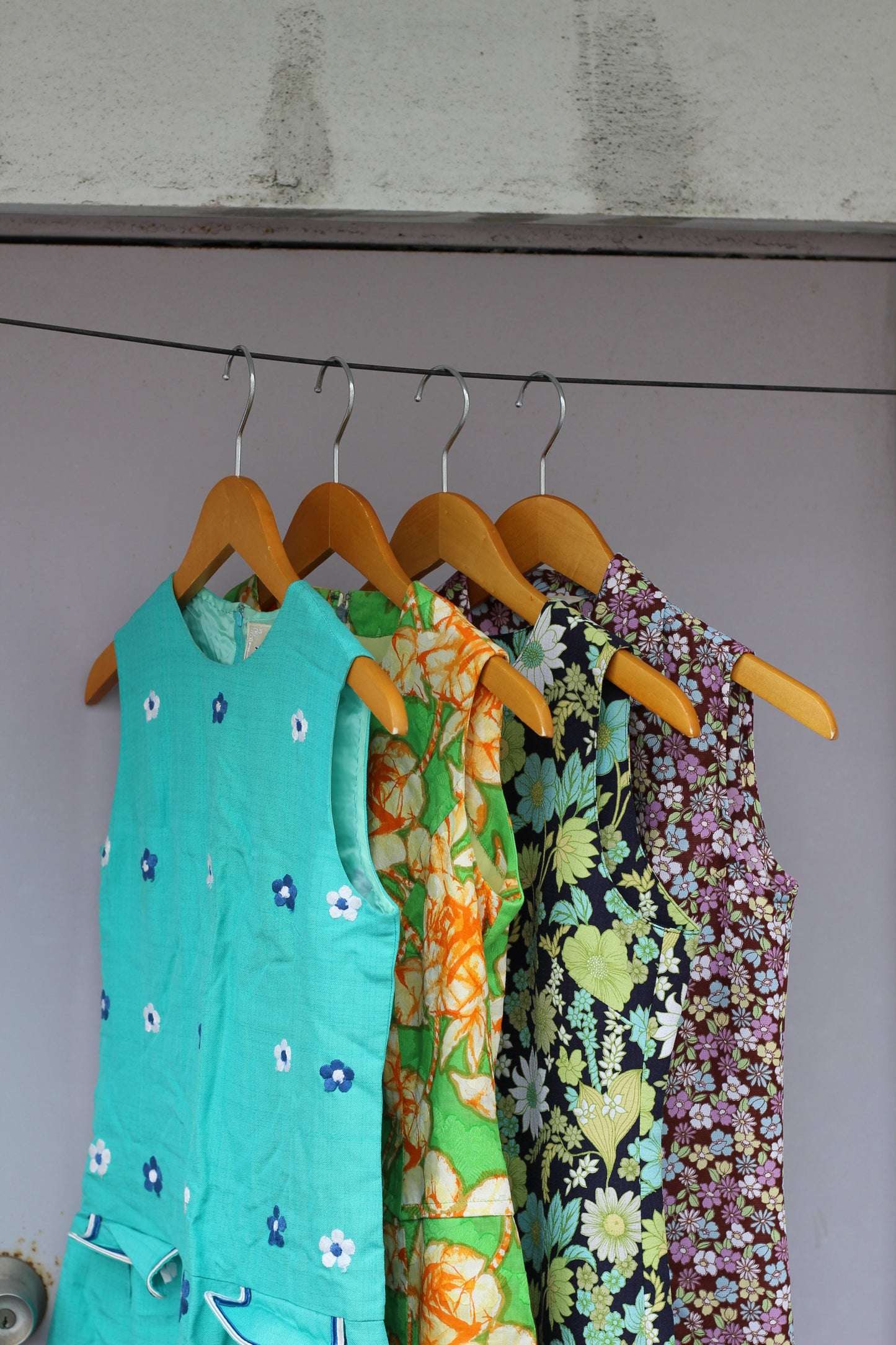Vintage Flower No Sleeve One-Piece x4点