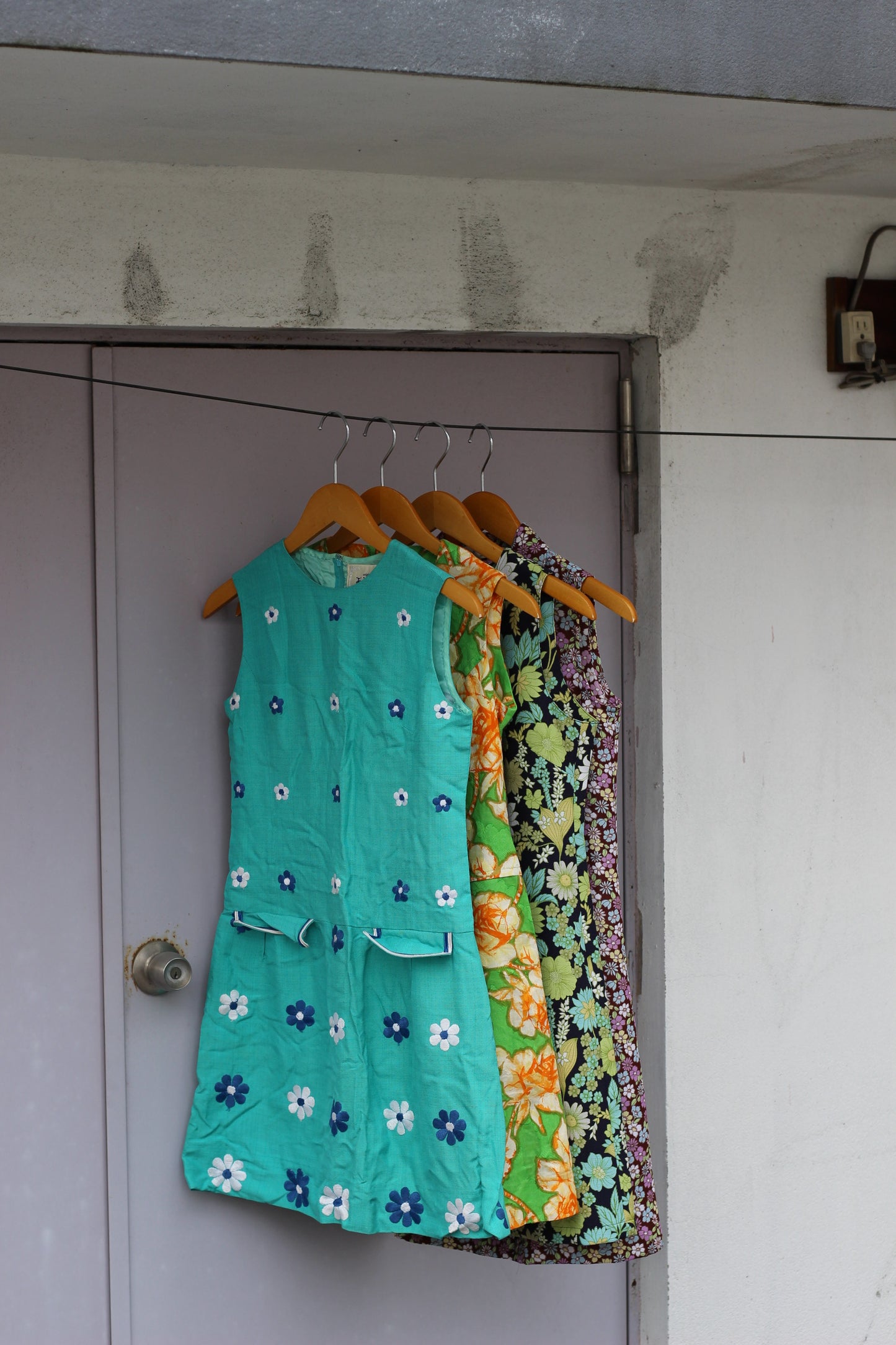 Vintage Flower No Sleeve One-Piece x4点