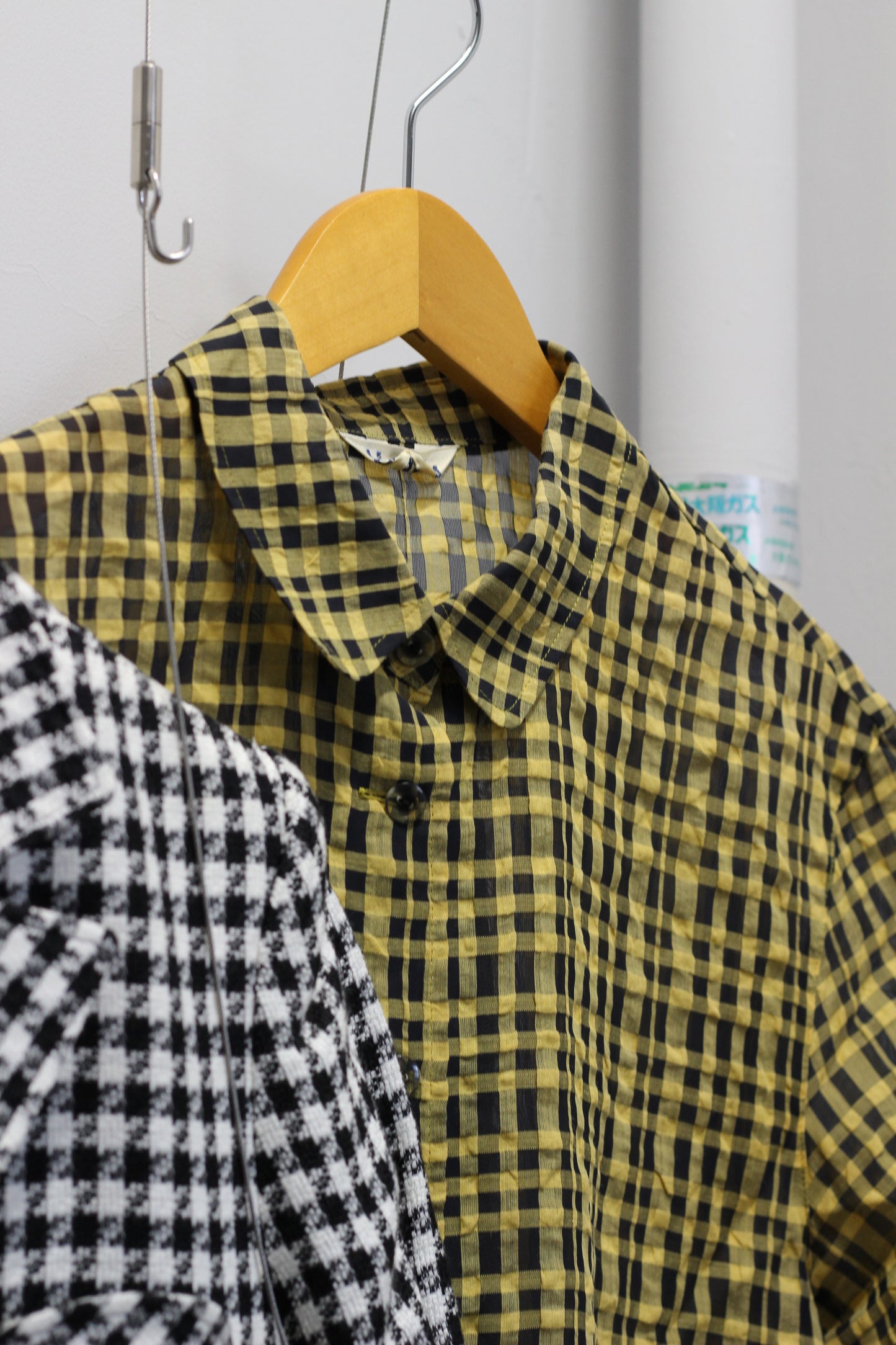 Vintage Gingham Check Short Sleeve Blouse x4点