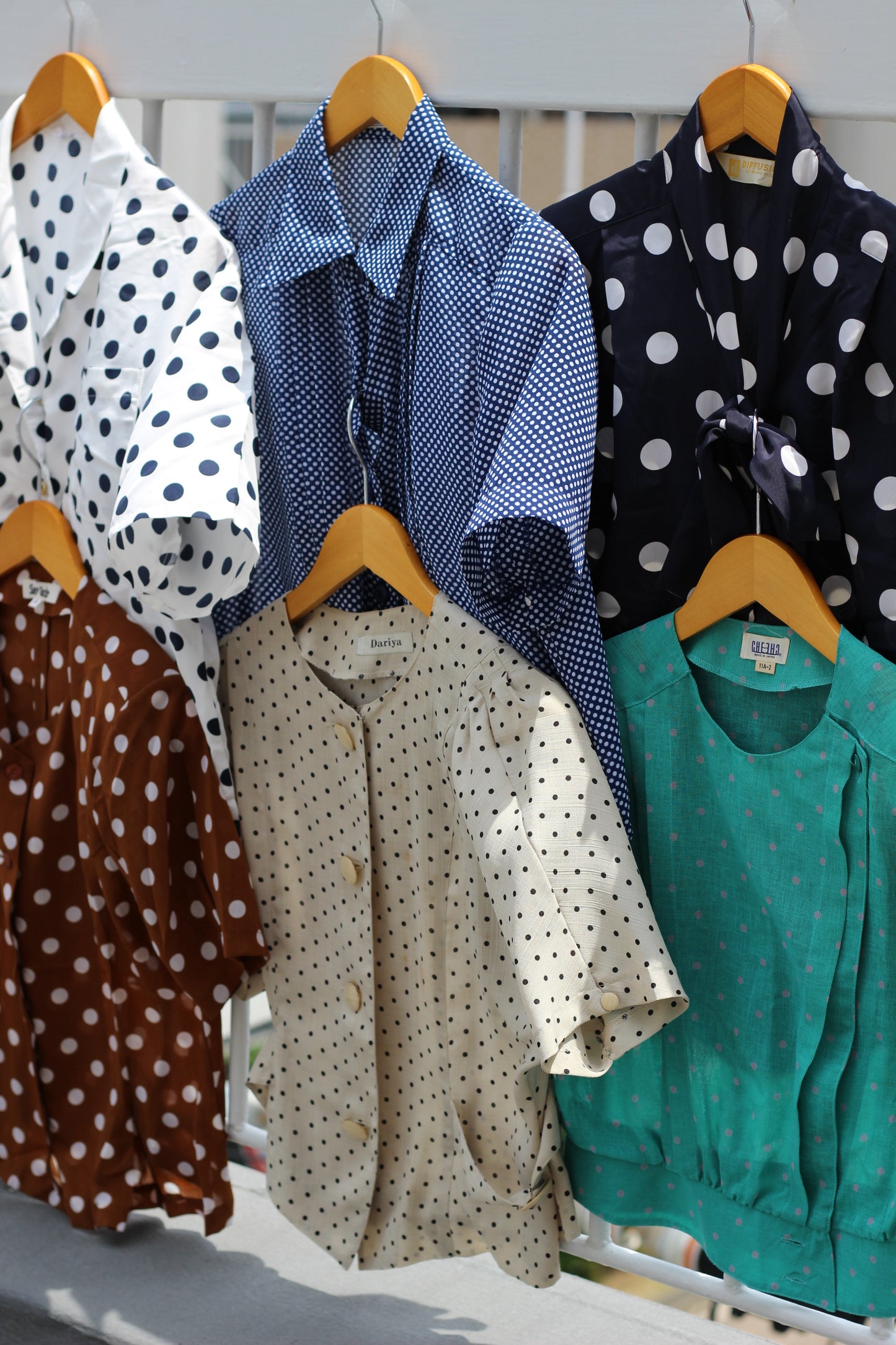 Vintage Dot Short Sleeve Blouse x6点