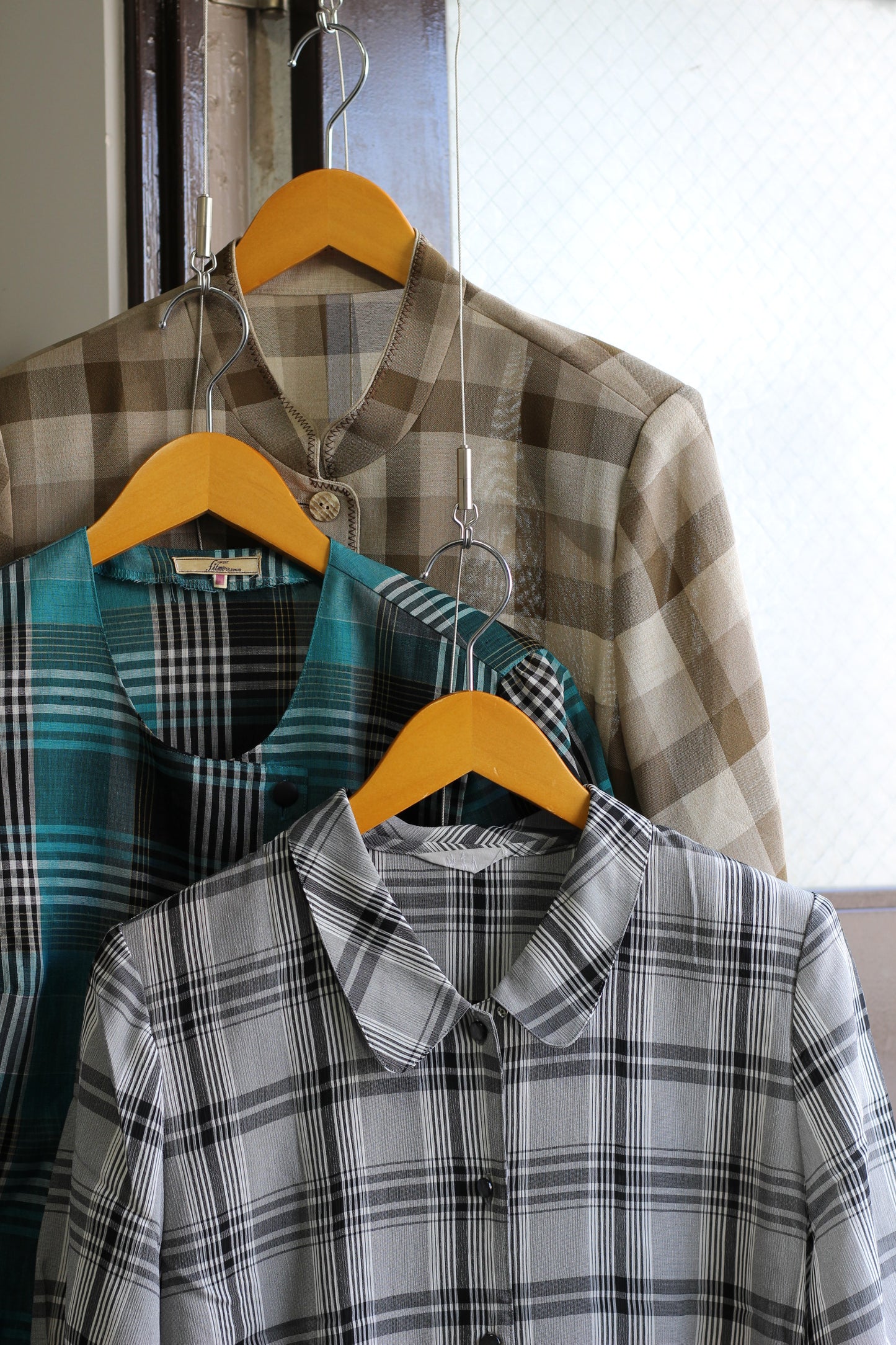 Vintage Check Short Sleeve Blouse x5点