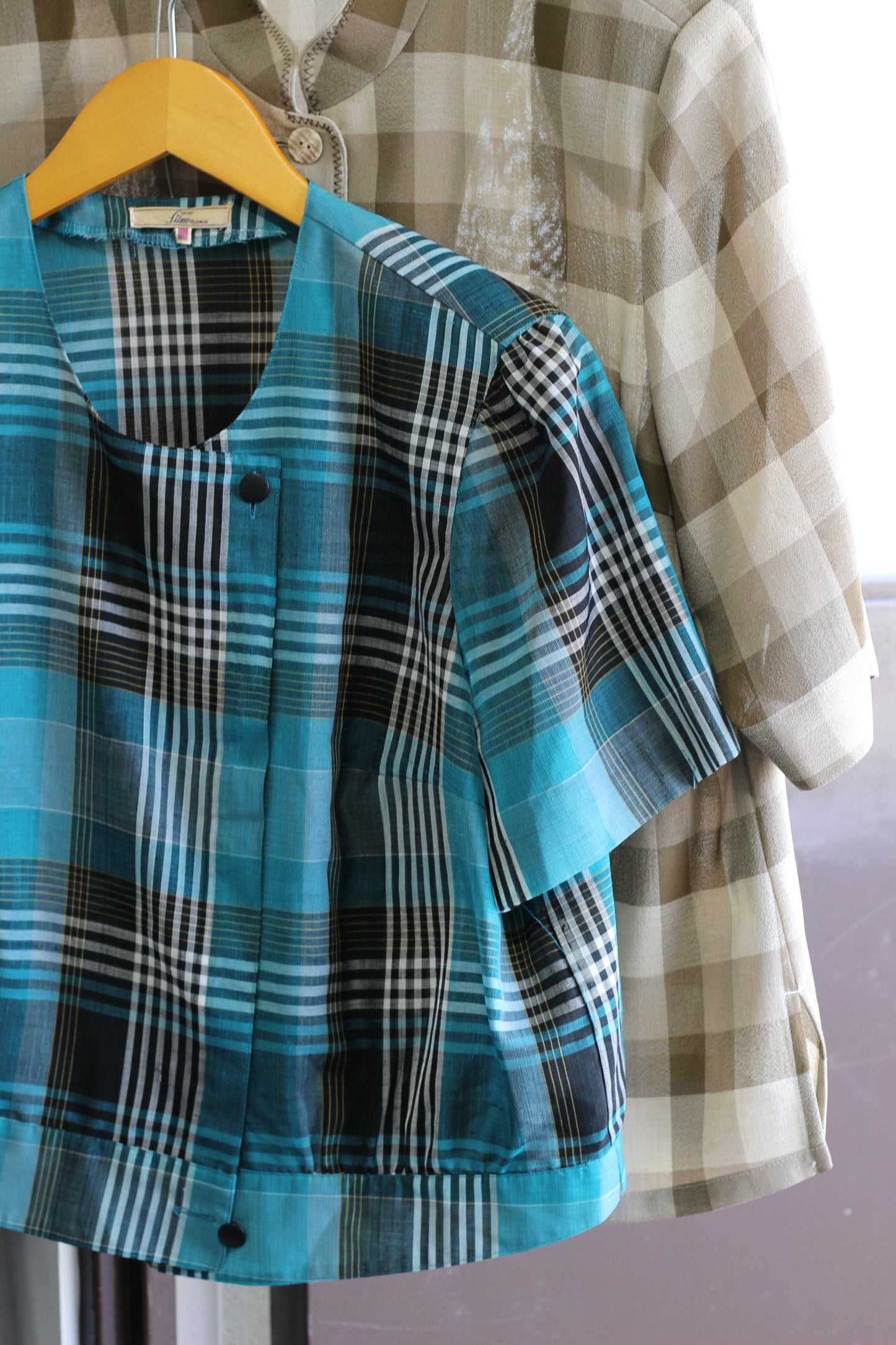 Vintage Check Short Sleeve Blouse x5点