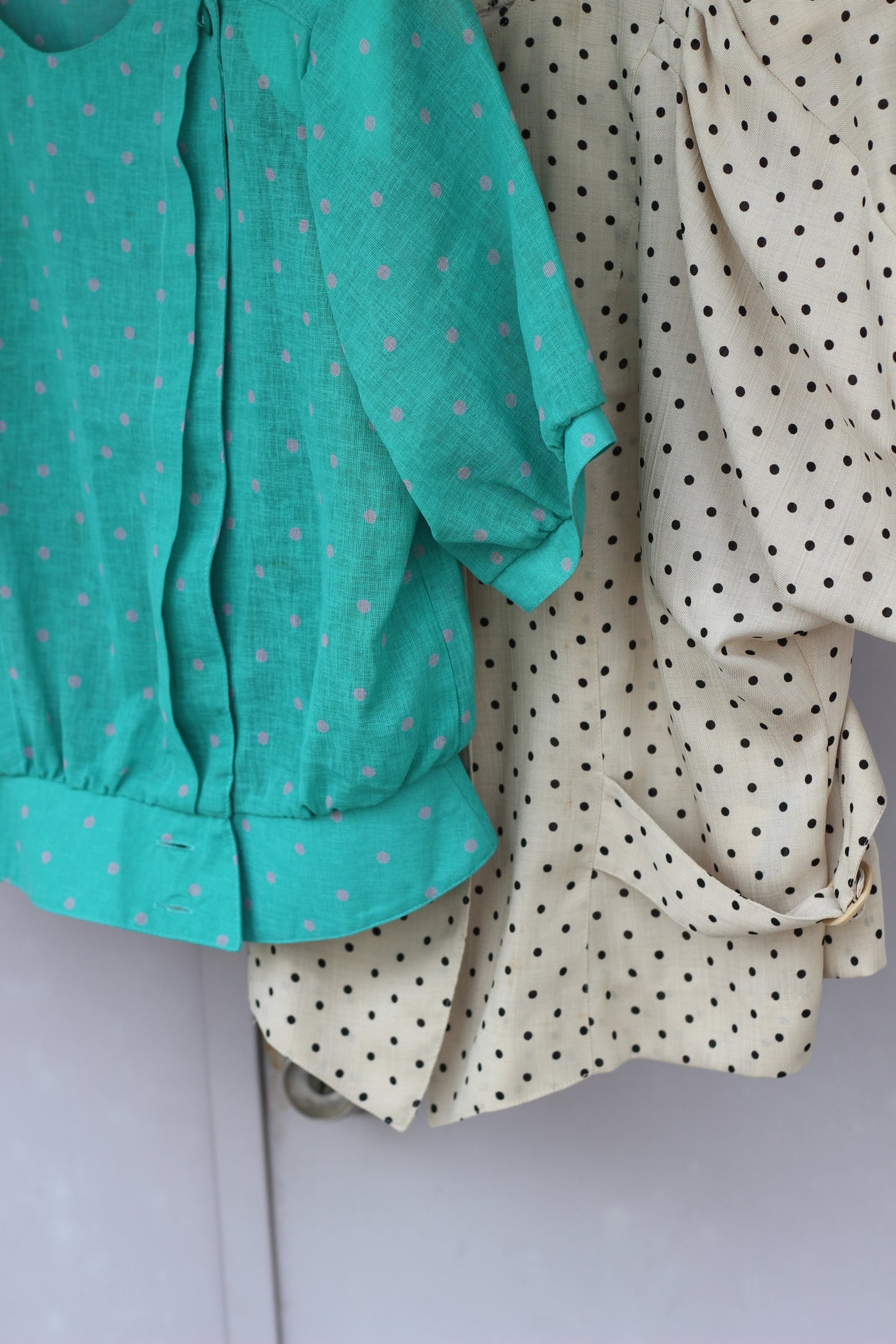 Vintage Dot Short Sleeve Blouse x6点