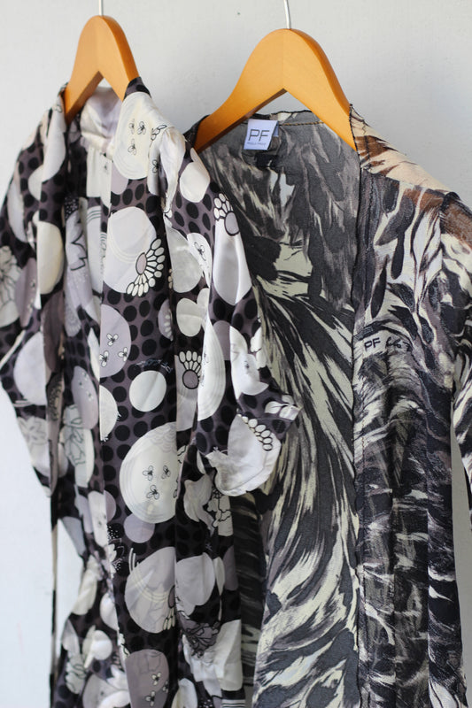 Vintage Women's Made In Italy Monochrome Design Top x2点