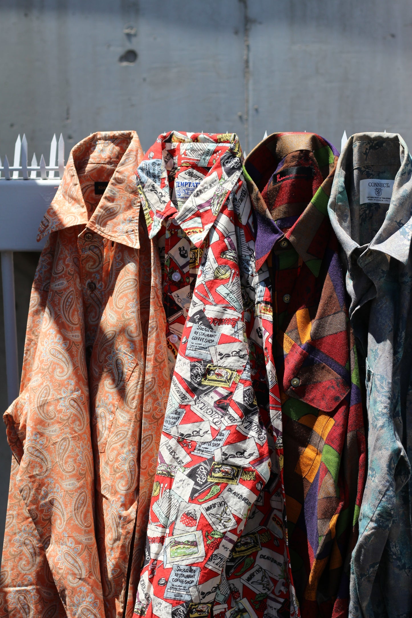 Men's Vintage All-Over Print Long Sleeve Shirt set x10点