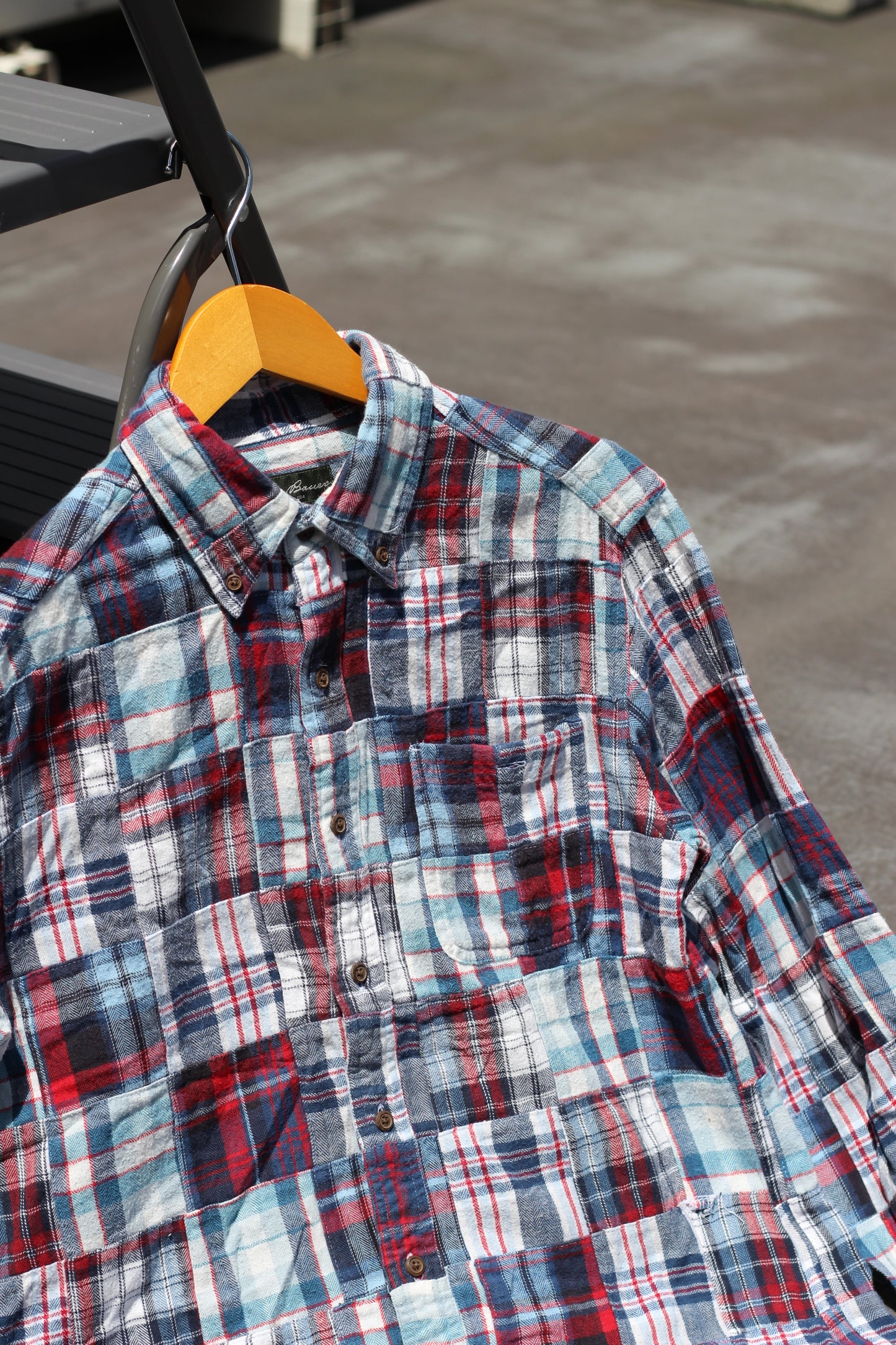 Made In India Men's Vintage Patchwork Check Long Sleeve Shirt set x2点