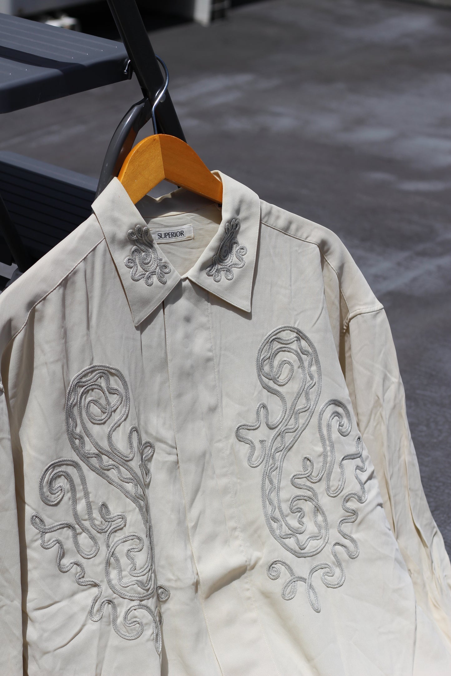Men's Vintage Embroidered Long Sleeve Shirt set x2点